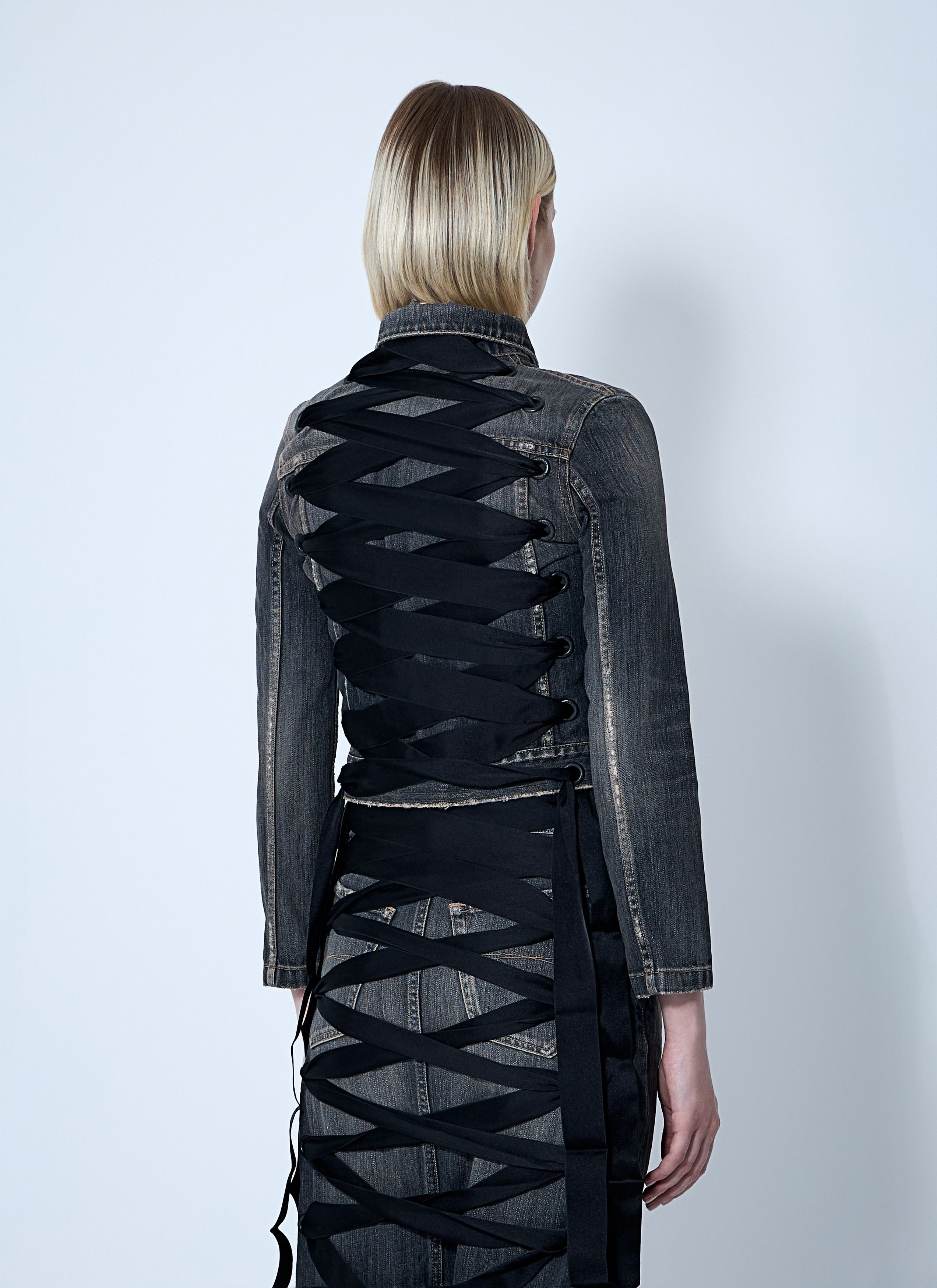Balenciaga Lace-Up Denim Jacket Size S / US 4 / IT 40 - 4 Thumbnail