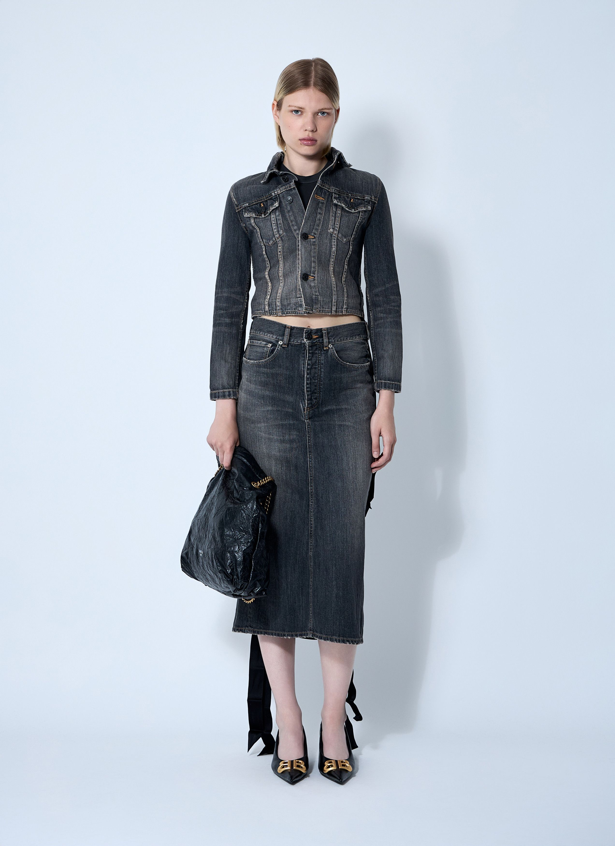 Balenciaga Lace-Up Denim Jacket Size S / US 4 / IT 40 - 2 Thumbnail