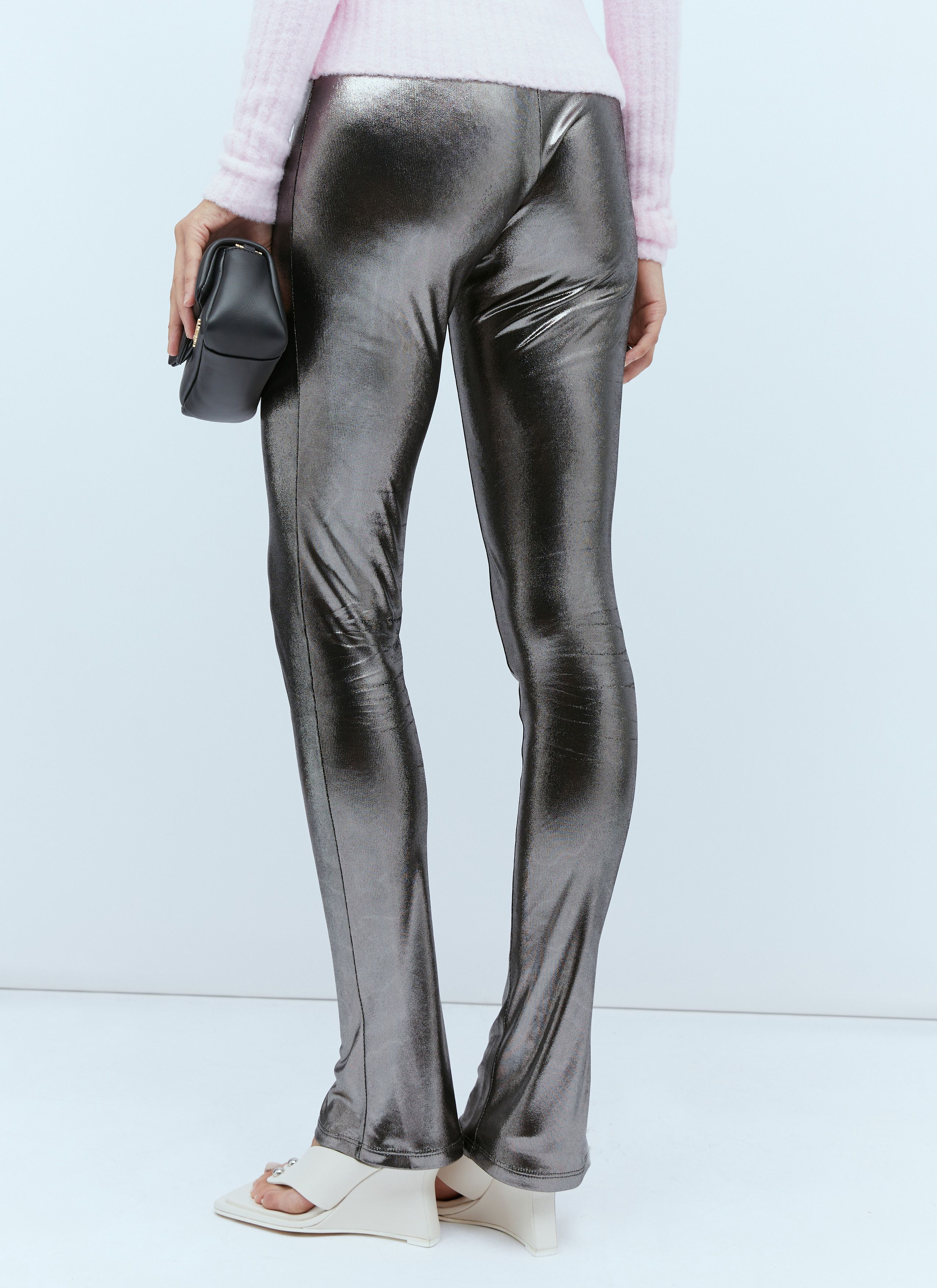 Blumarine Metallic Leggings Size 28" / US 6 / IT 42 - 4 Thumbnail