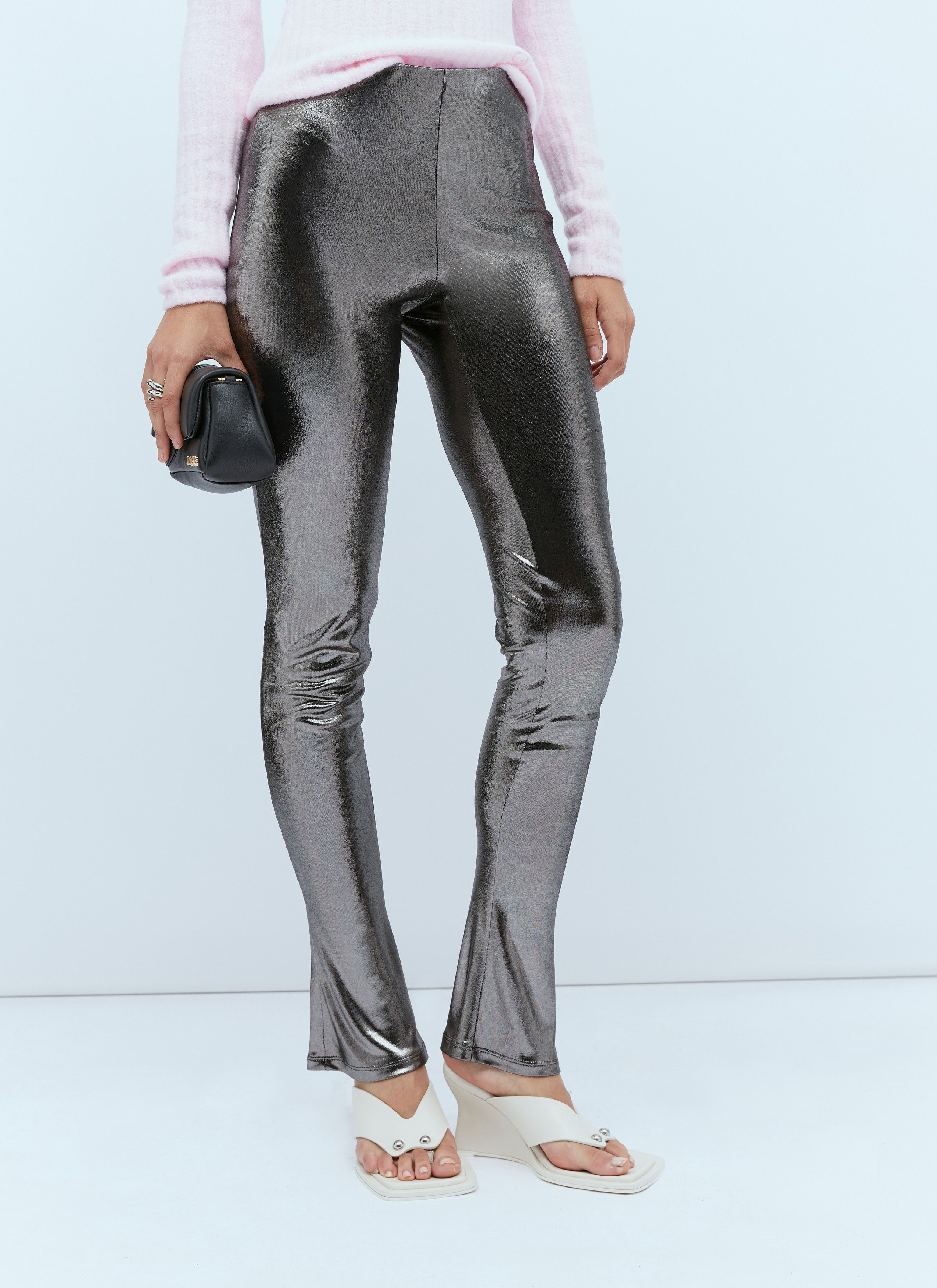 Blumarine Metallic Leggings Size 28" / US 6 / IT 42 - 2 Thumbnail