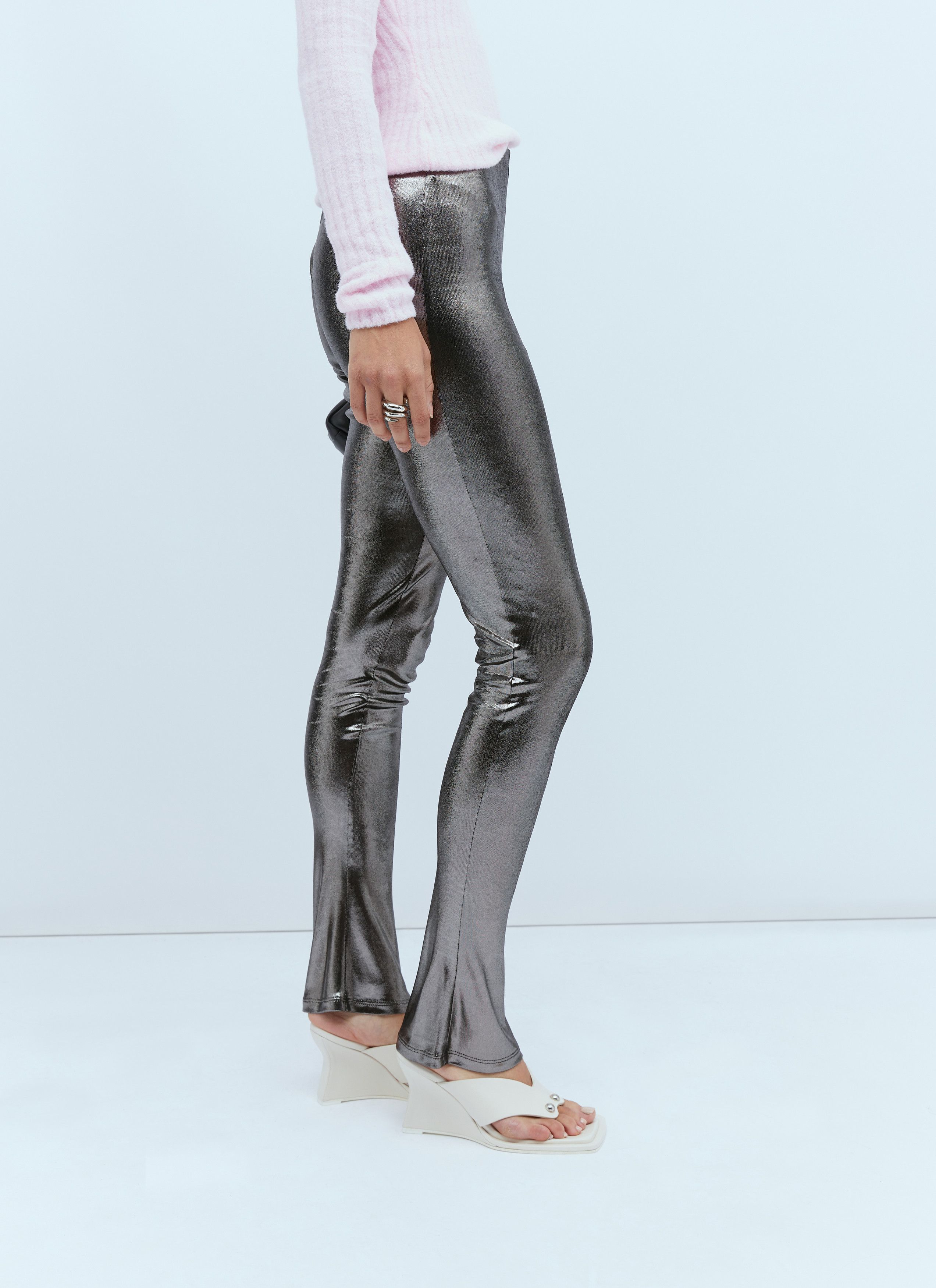Blumarine Metallic Leggings Size 28" / US 6 / IT 42 - 3 Thumbnail