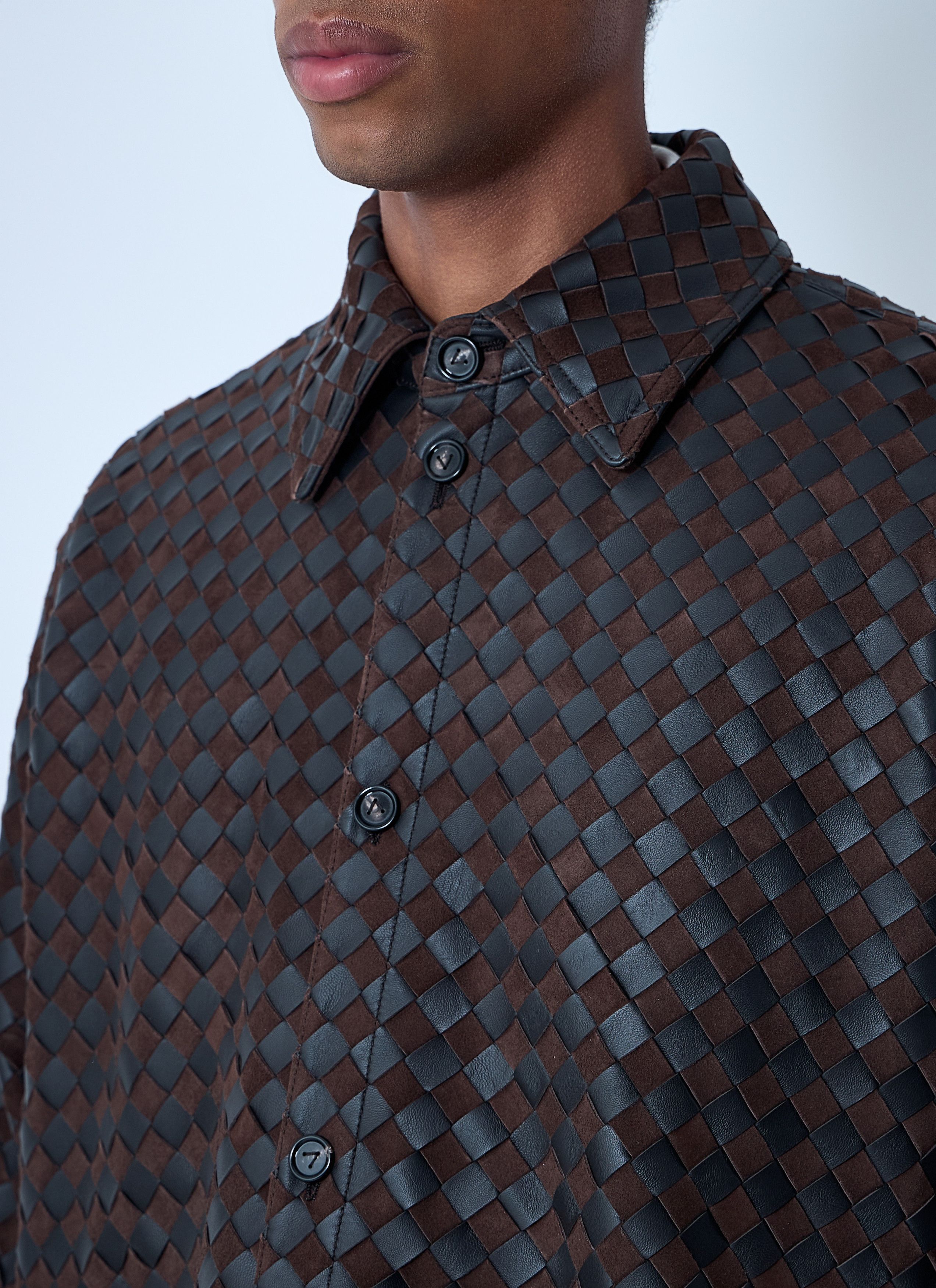Bottega Veneta Intrecciato Leather And Suede Shirt Size US L / EU 52-54 / 3 - 5 Thumbnail