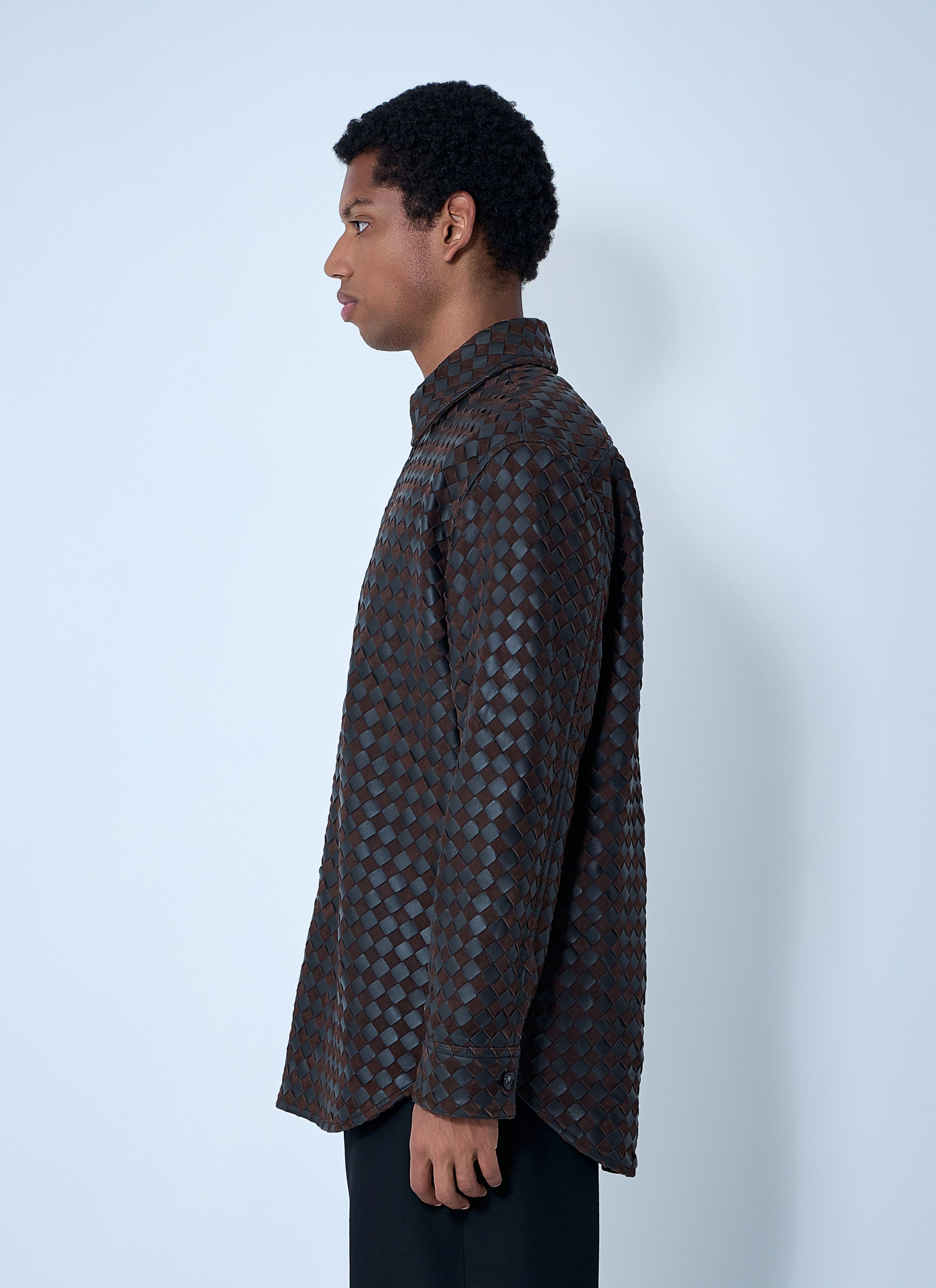 Bottega Veneta Intrecciato Leather And Suede Shirt Size US L / EU 52-54 / 3 - 3 Thumbnail
