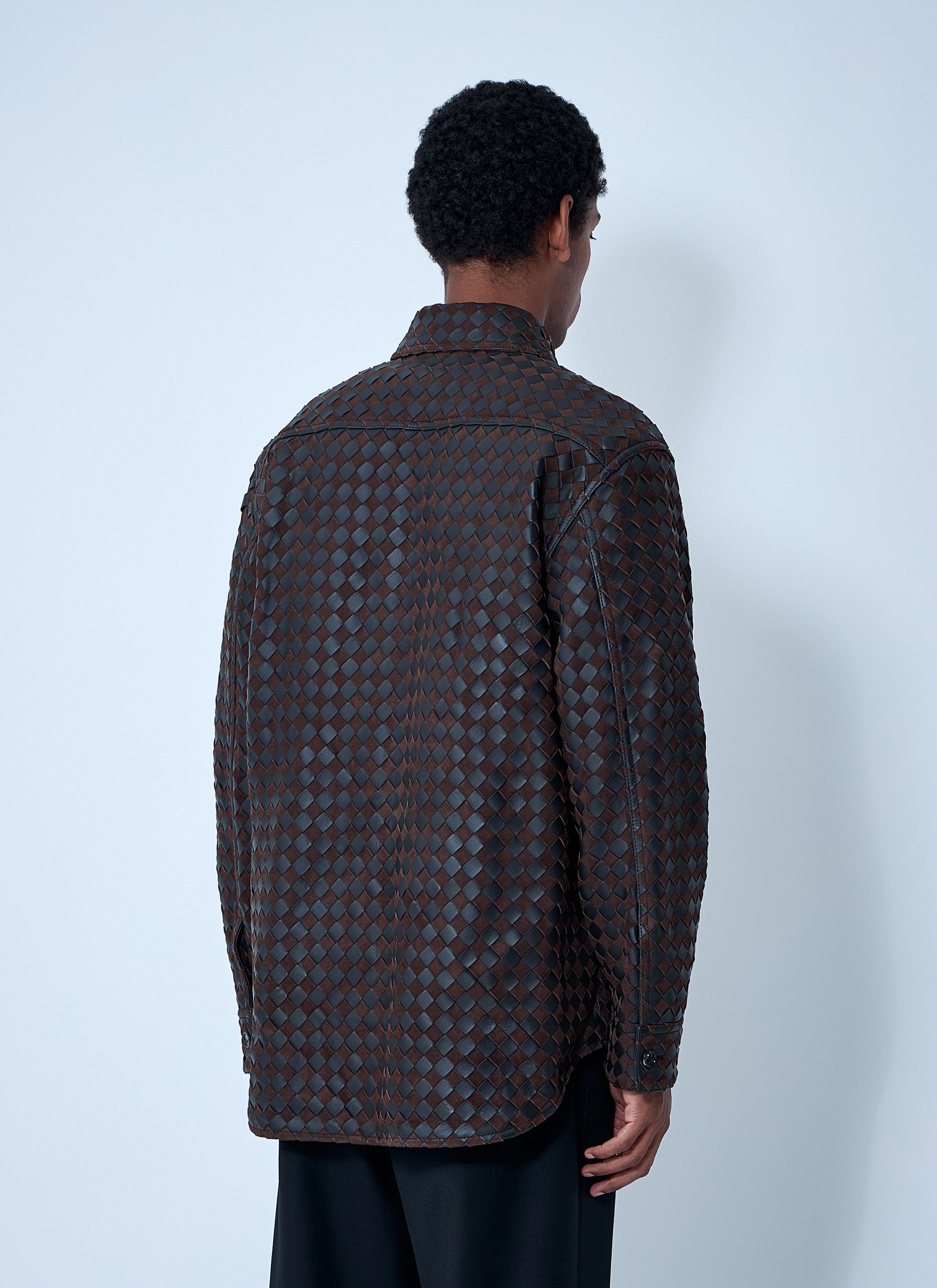 Bottega Veneta Intrecciato Leather And Suede Shirt Size US L / EU 52-54 / 3 - 4 Thumbnail