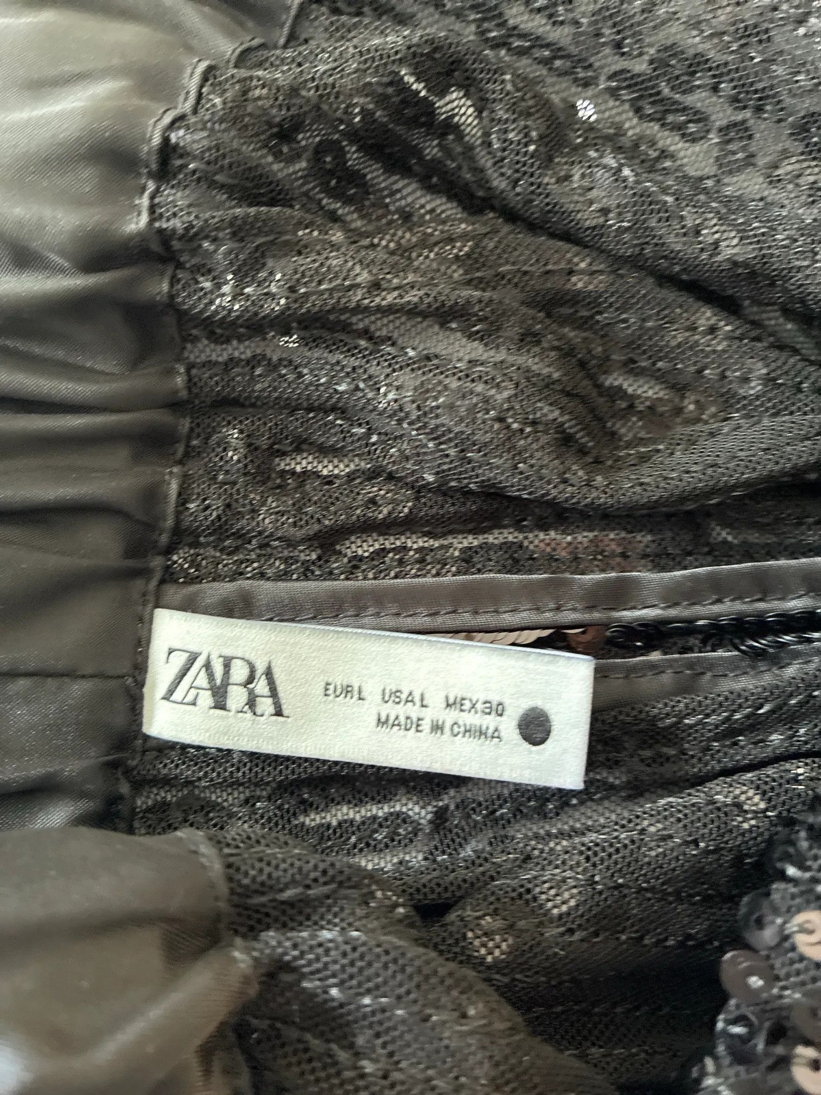 Zara Zara Zara svart paljettights Pants Size 30" / US 8 / IT 44 - 2 Thumbnail