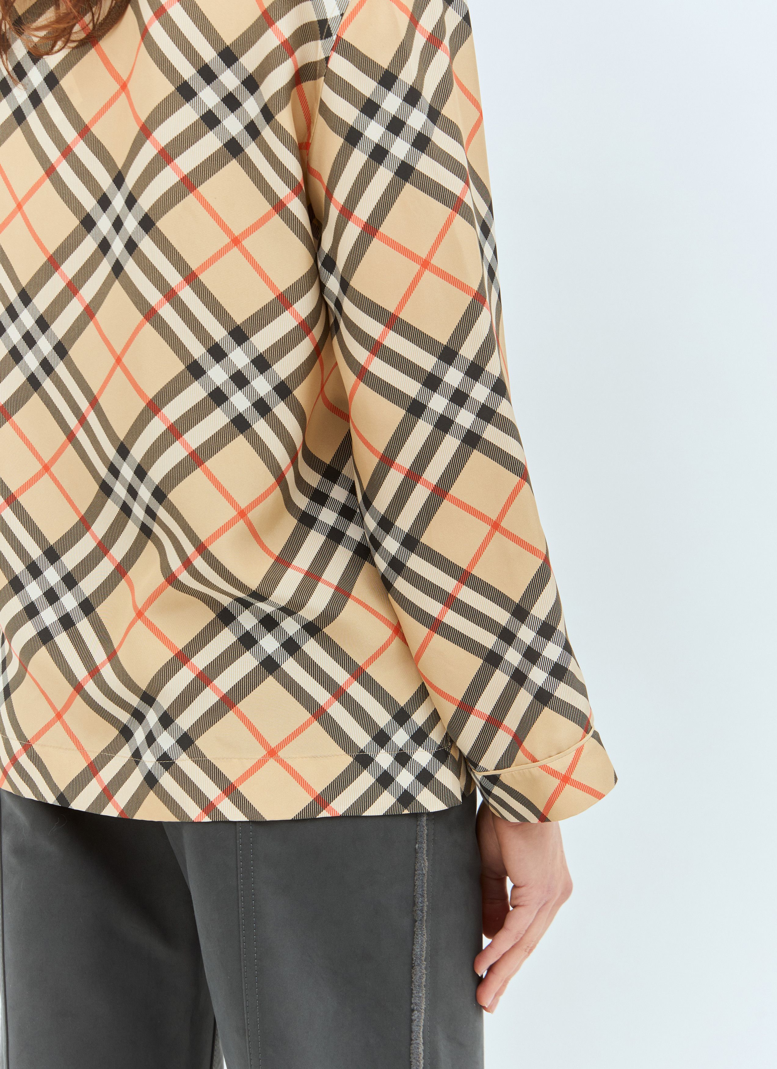 Burberry Check Silk Pyjama Shirt Size S / US 4 / IT 40 - 6 Thumbnail
