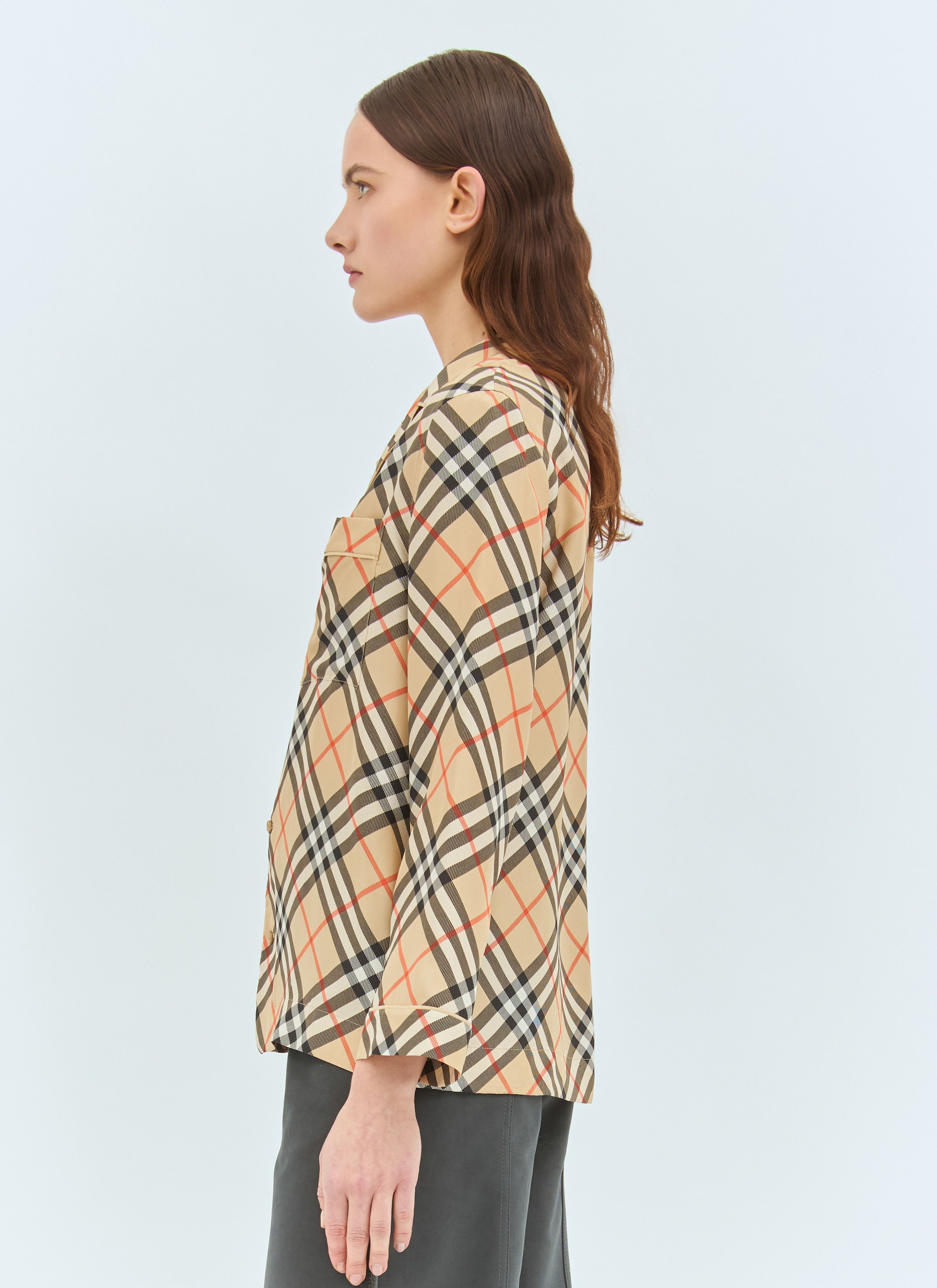 Burberry Check Silk Pyjama Shirt Size S / US 4 / IT 40 - 4 Thumbnail
