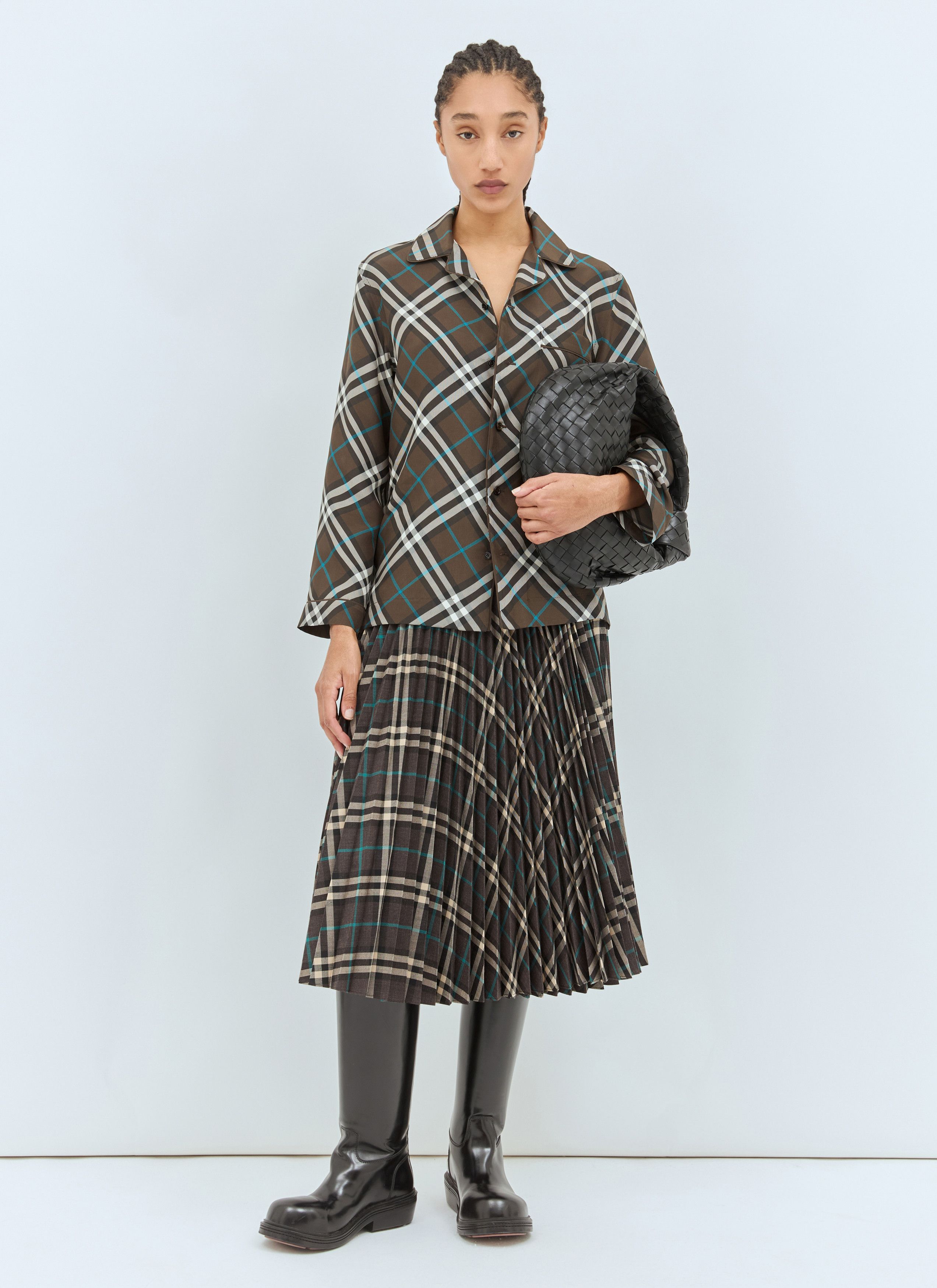 Burberry Check Silk Pyjama Shirt Size S / US 4 / IT 40 - 2 Thumbnail