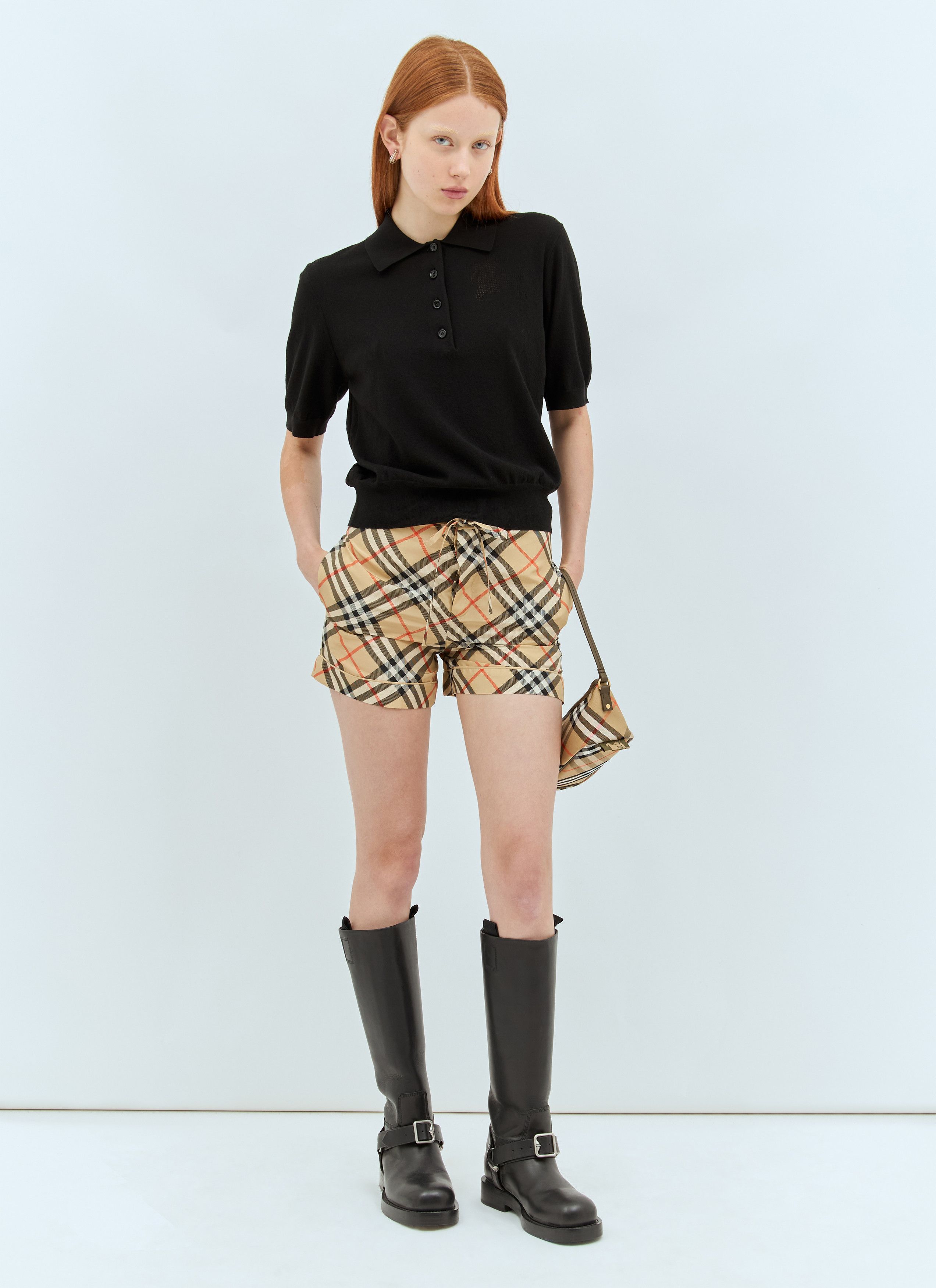 Burberry Check Silk Shorts Size 26" / US 2 / IT 38 - 4 Thumbnail