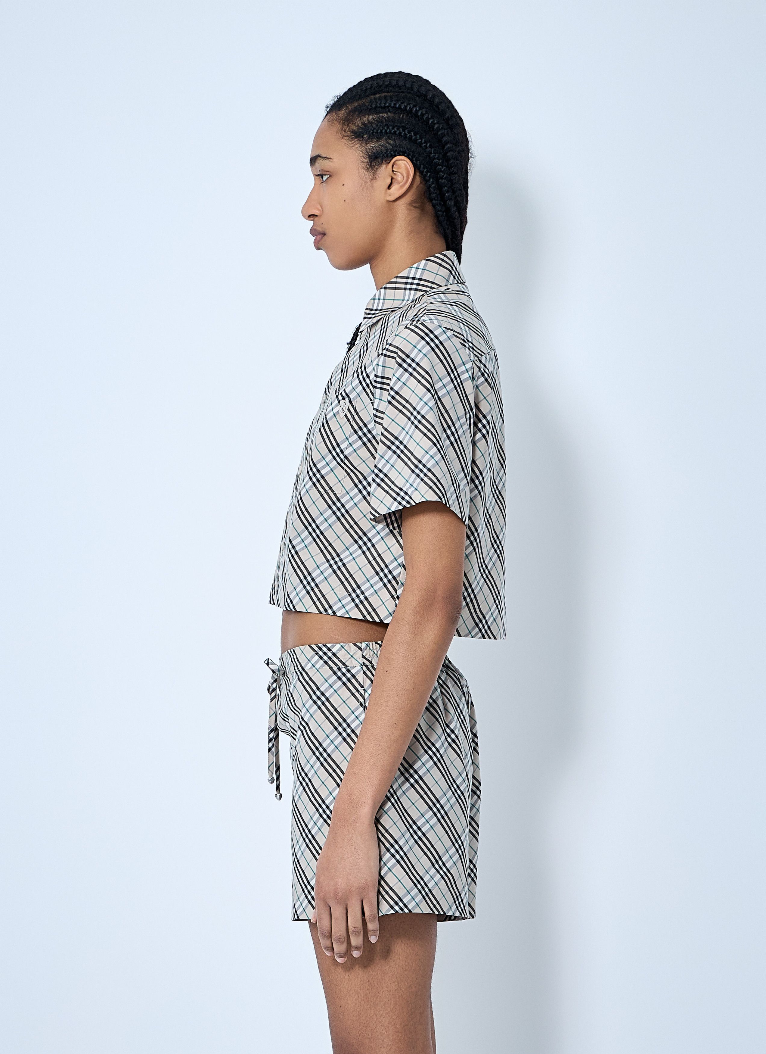 Burberry Crop Check Shirt Size M / US 6-8 / IT 42-44 - 3 Thumbnail