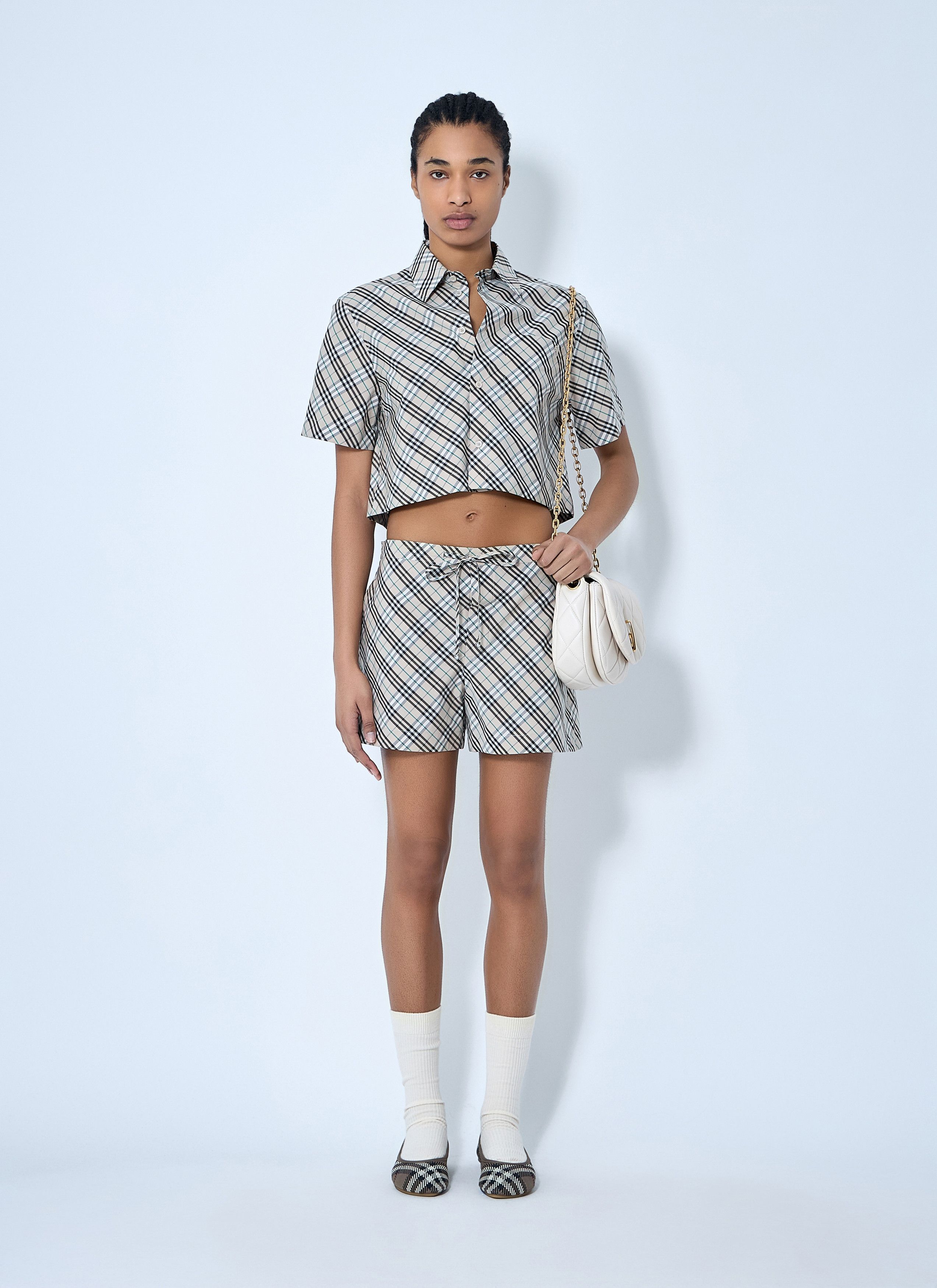 Burberry Check Drawstring Shorts Size 26" / US 2 / IT 38 - 2 Thumbnail