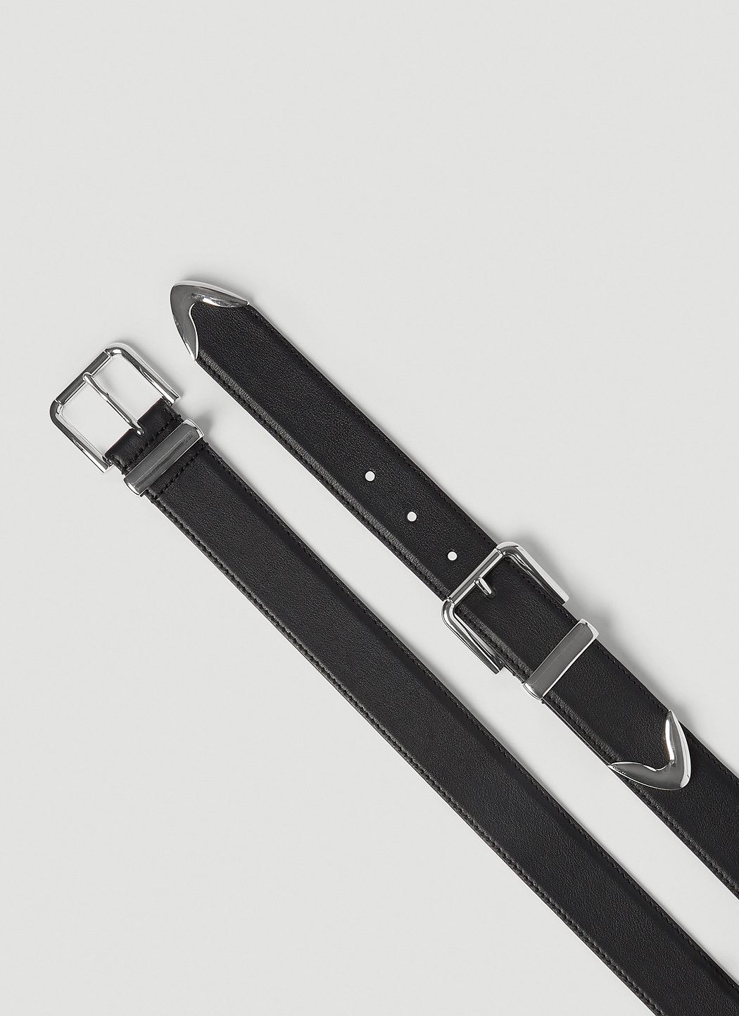 Dolce & Gabbana Double Buckle Leather Belt Size ONE SIZE - 3 Thumbnail