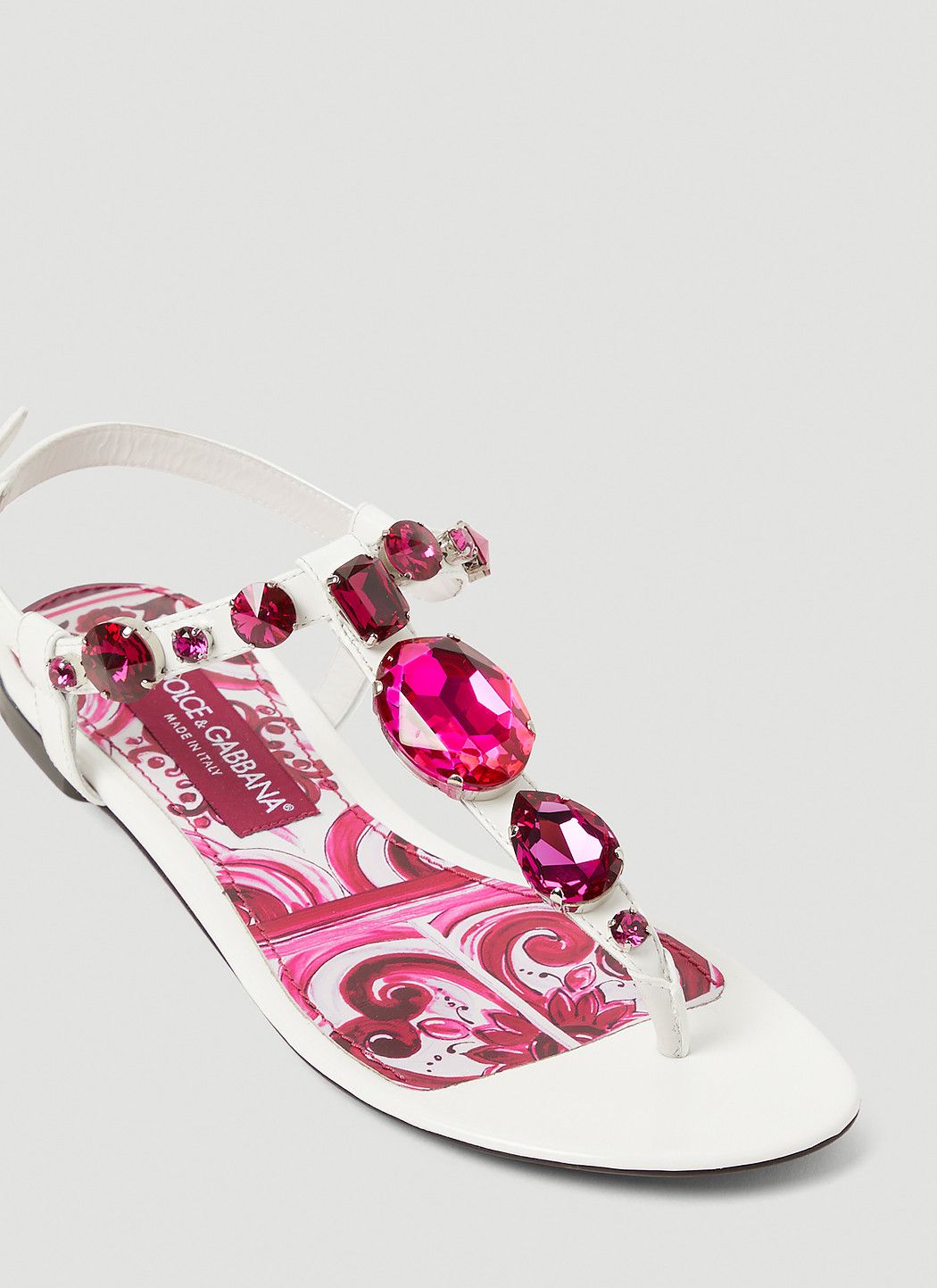 Dolce & Gabbana Crystal Embellished Majolica Sandals Size US 6 / IT 36 - 5 Thumbnail