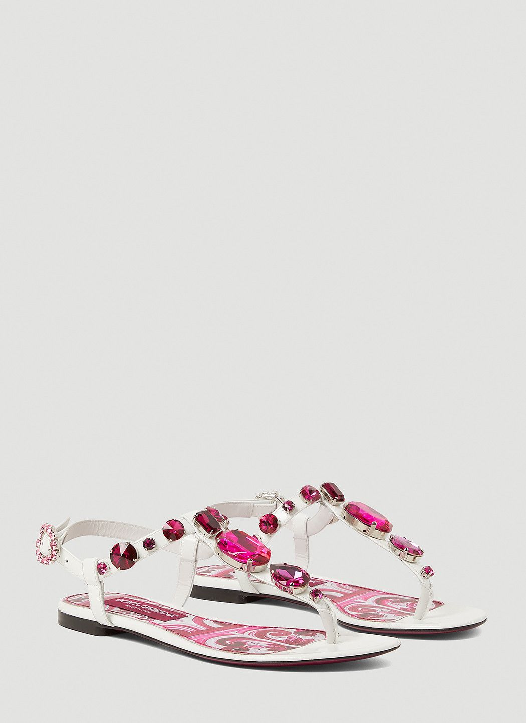 Dolce & Gabbana Crystal Embellished Majolica Sandals Size US 9 / IT 39 - 2 Thumbnail