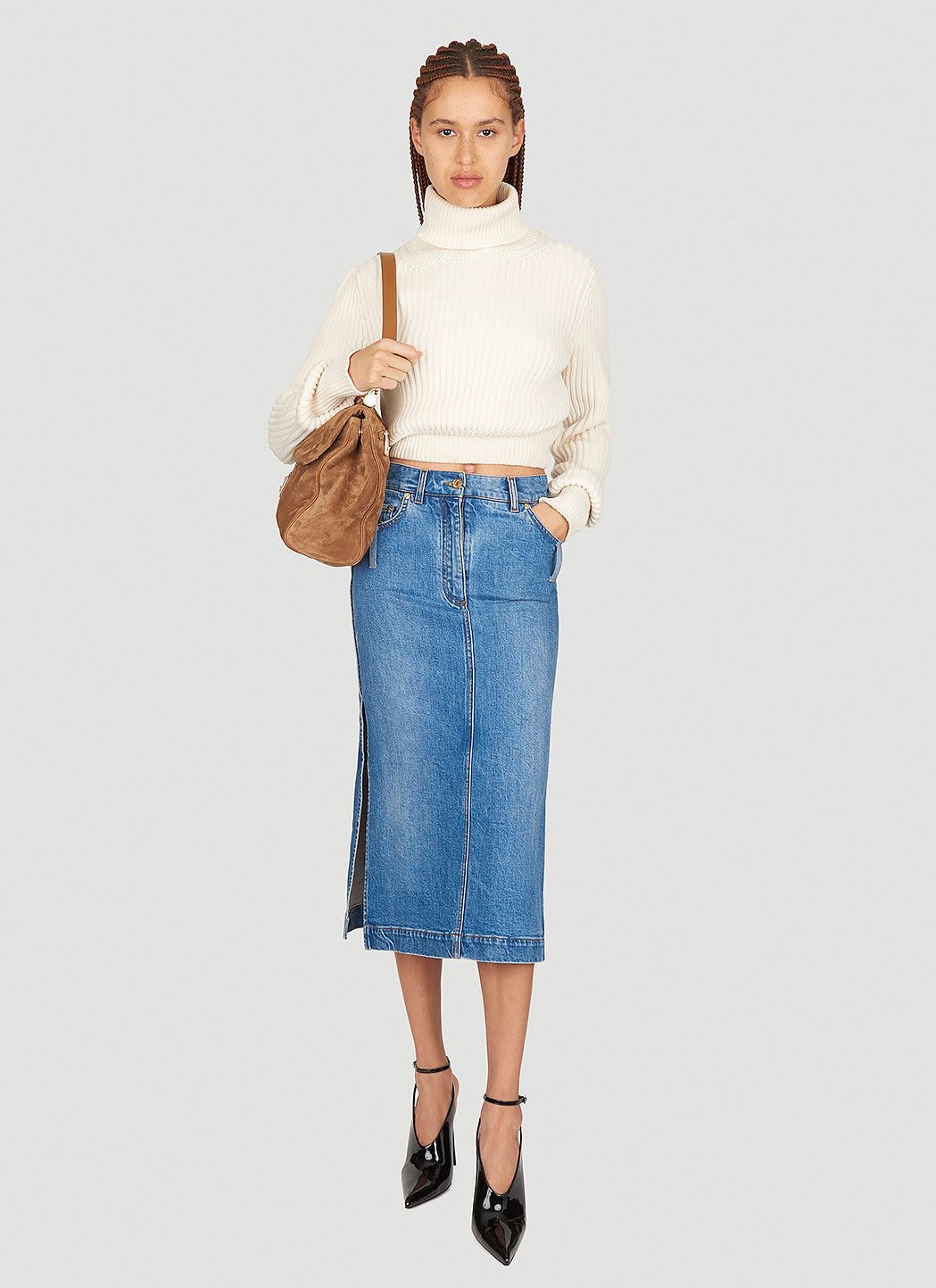 Denim Midi Skirt