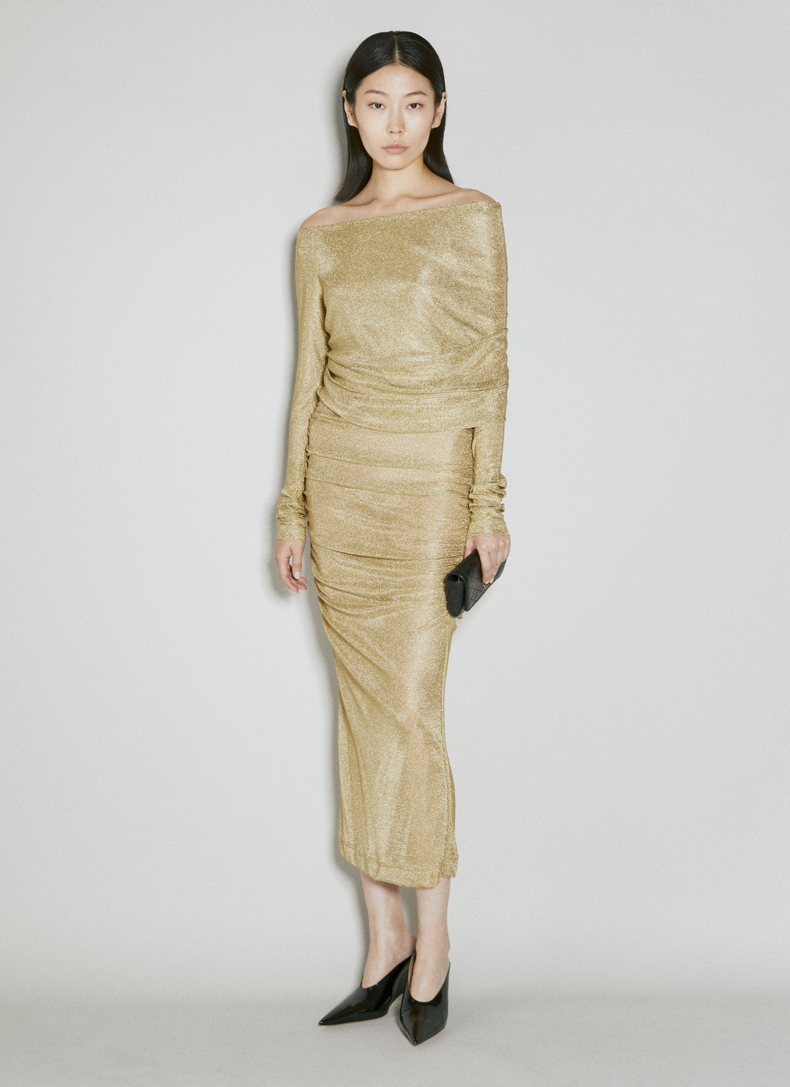 Dolce & Gabbana Lurex Mesh Midi Dress Size M / US 6-8 / IT 42-44 - 4 Thumbnail
