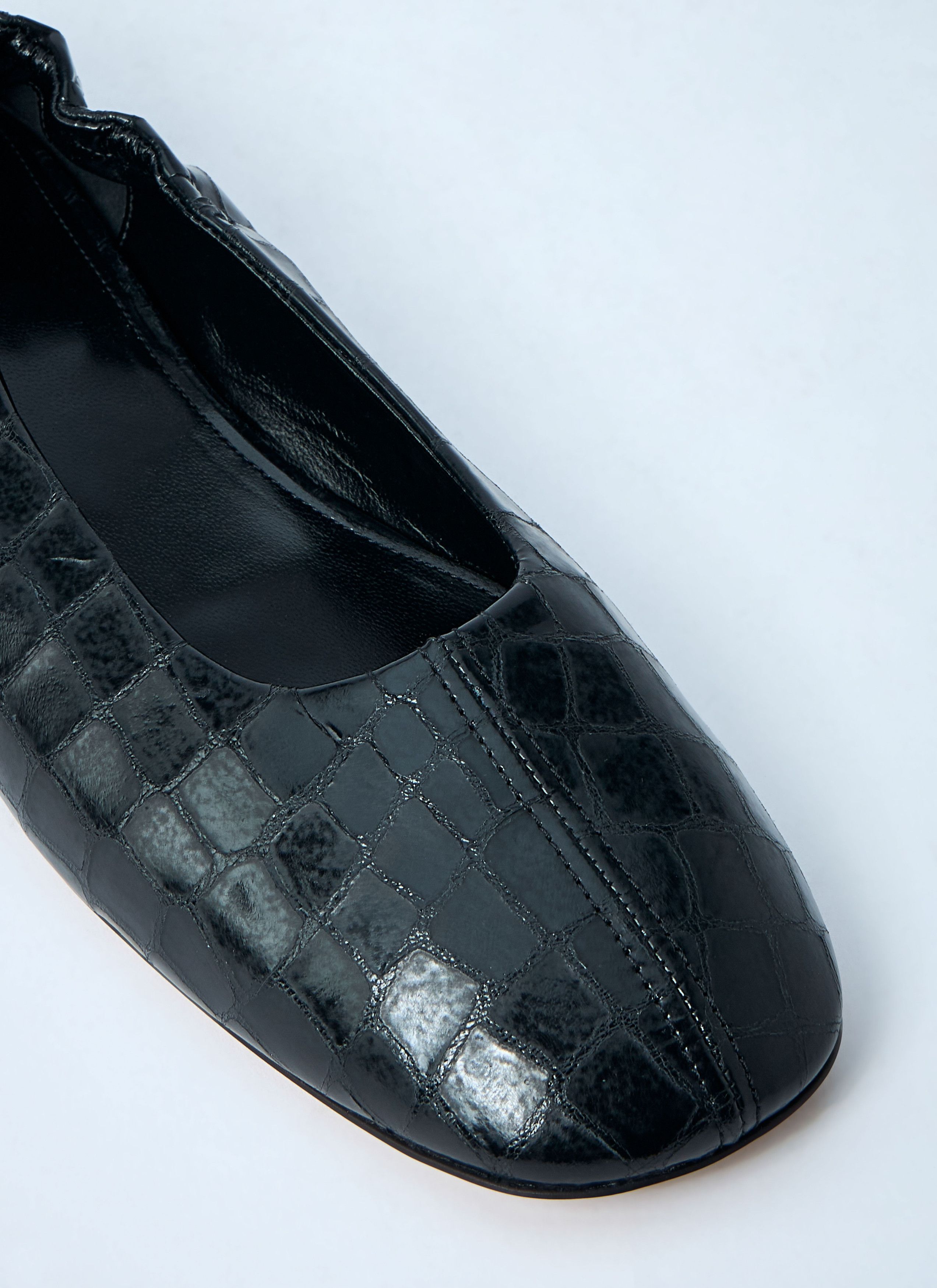Dries Van Noten Croc-Embossed Ballerina Flats Size US 7 / IT 37 - 3 Thumbnail