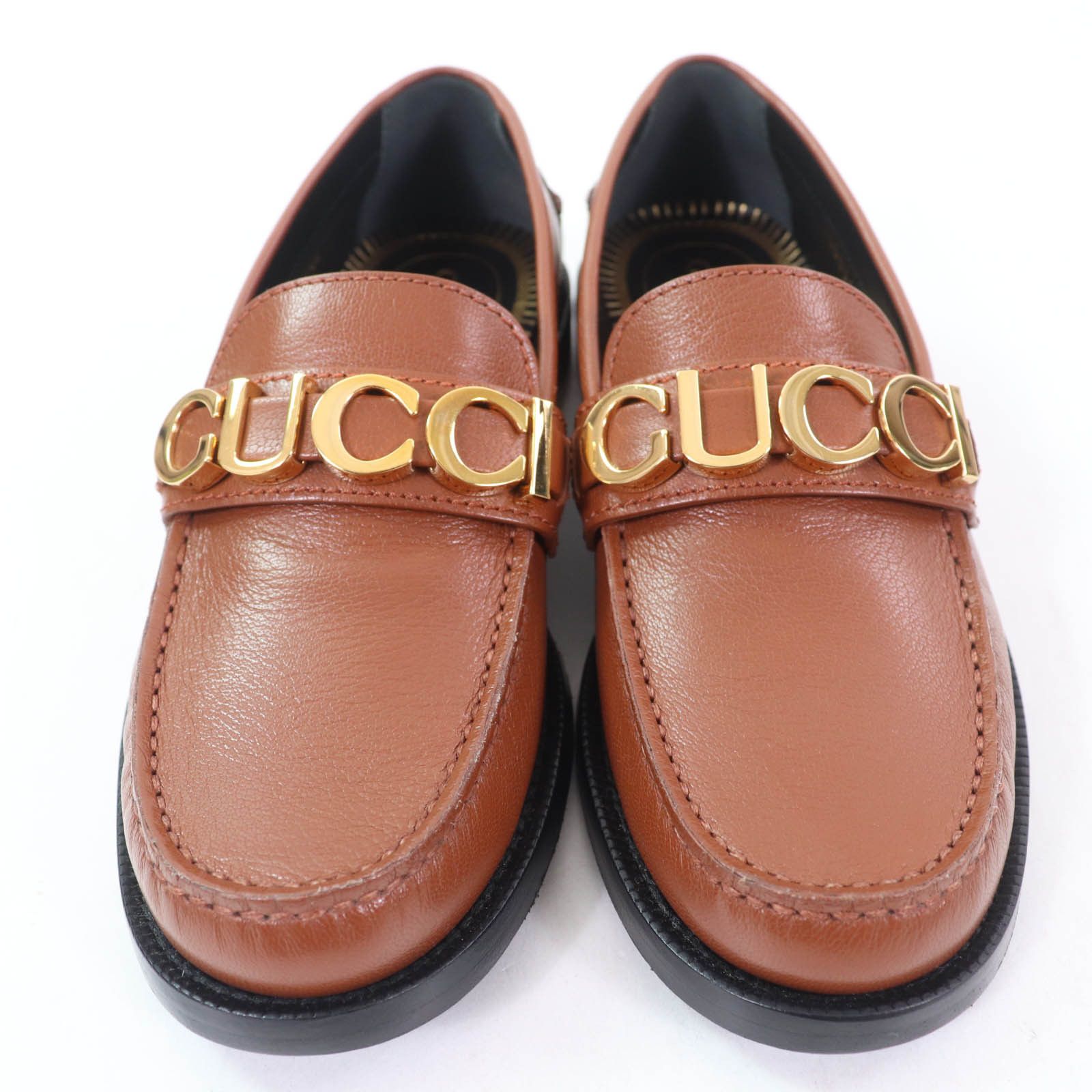 Gucci Gucci Gucci Logo Metal Leather Loafers Leather Shoes 700036 DUTY FREE for USA Size ONE SIZE - 4 Thumbnail