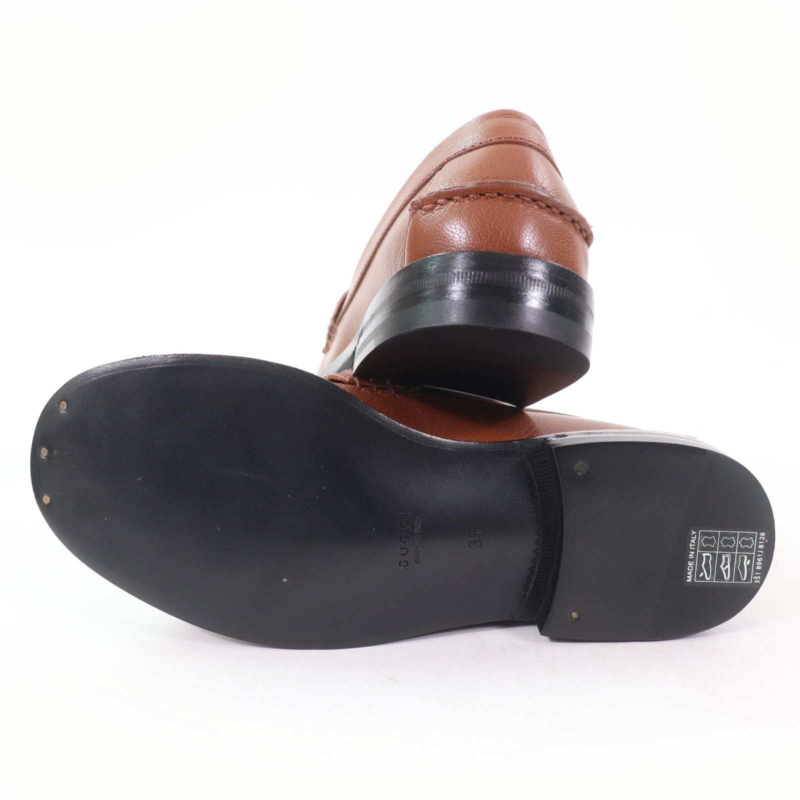 Gucci Gucci Gucci Logo Metal Leather Loafers Leather Shoes 700036 DUTY FREE for USA Size ONE SIZE - 7 Thumbnail