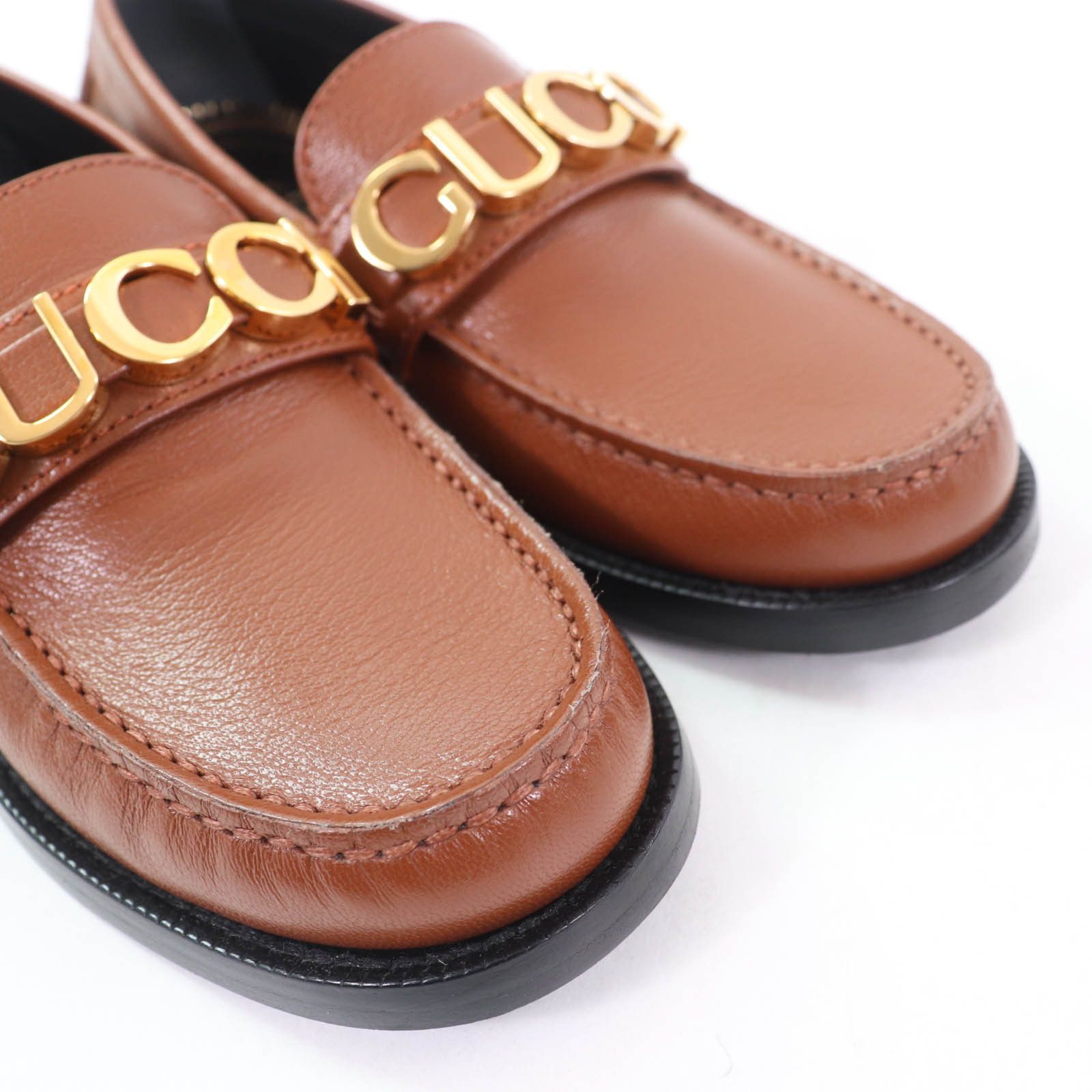 Gucci Gucci Gucci Logo Metal Leather Loafers Leather Shoes 700036 DUTY FREE for USA Size ONE SIZE - 8 Thumbnail