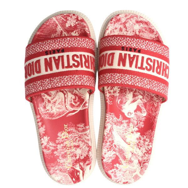 Dior Dior Christian Dior Dway Toile de Jouy Embroidery Sandals Cotton Shoes Size ONE SIZE - 3 Thumbnail
