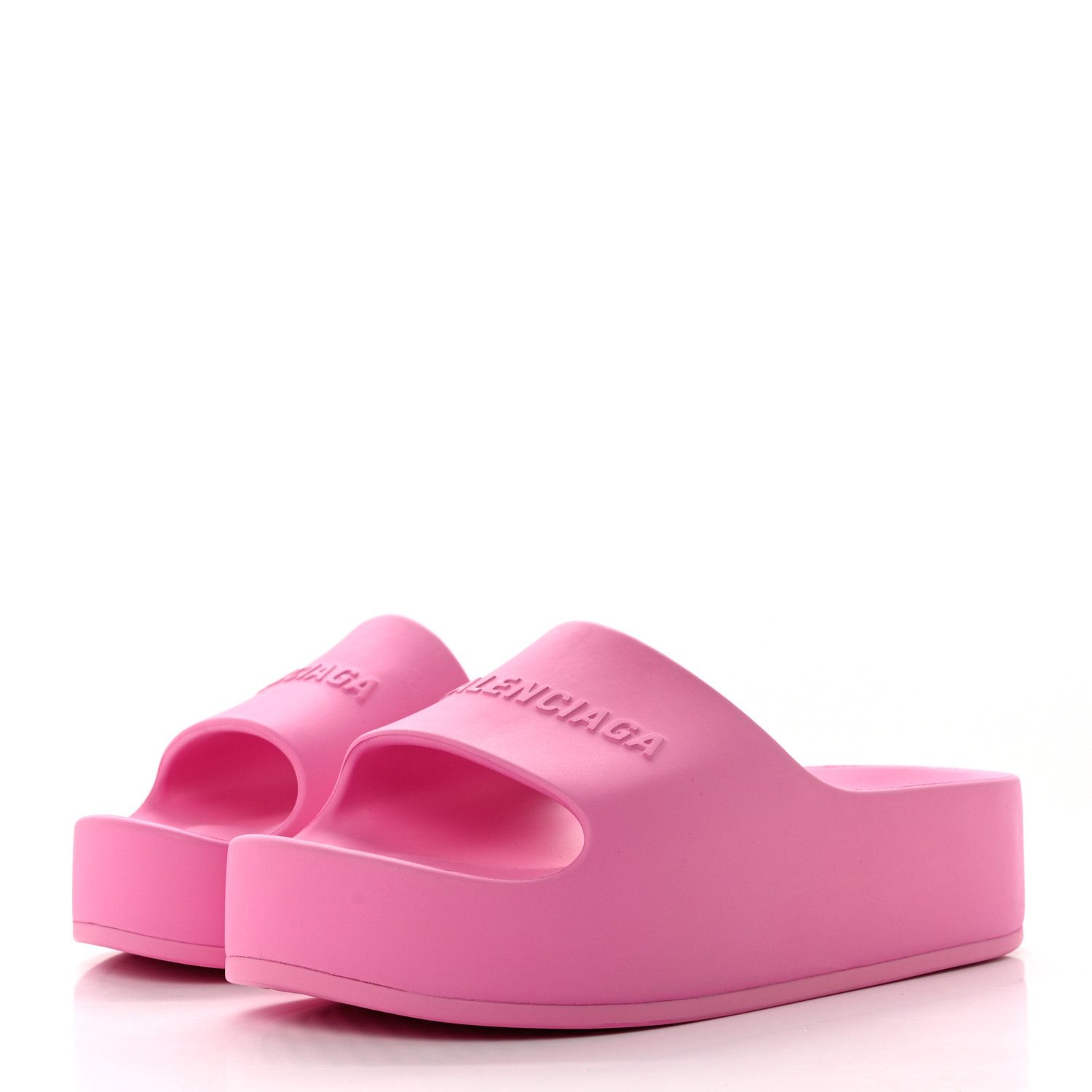 Balenciaga Rubber Chunky Platform Slide Sandals in Pink Size US 11 / IT 41 - 2 Thumbnail