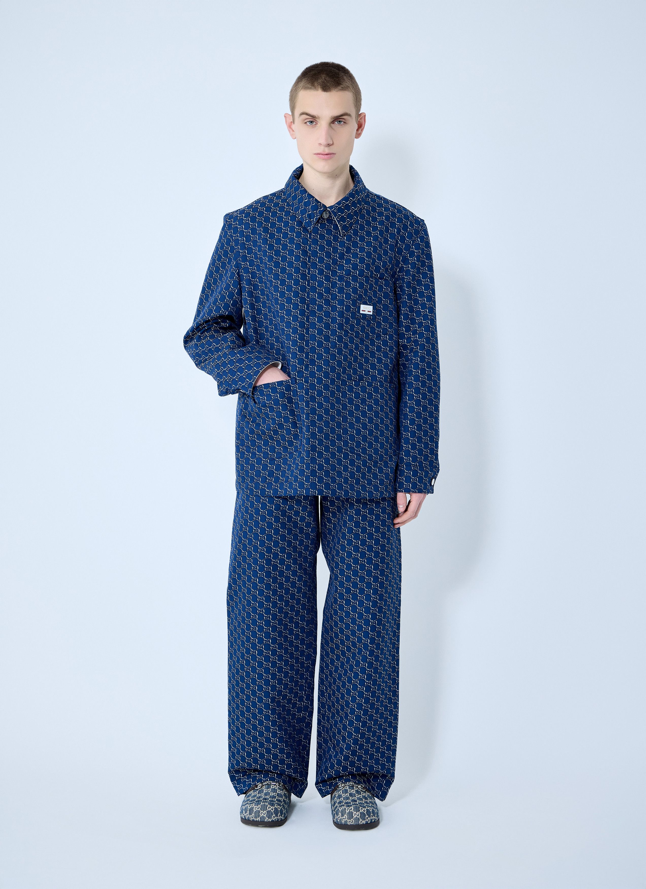 Gucci Cotton Jacquard Jacket With GG Shadow Size US M / EU 48-50 / 2 - 2 Thumbnail