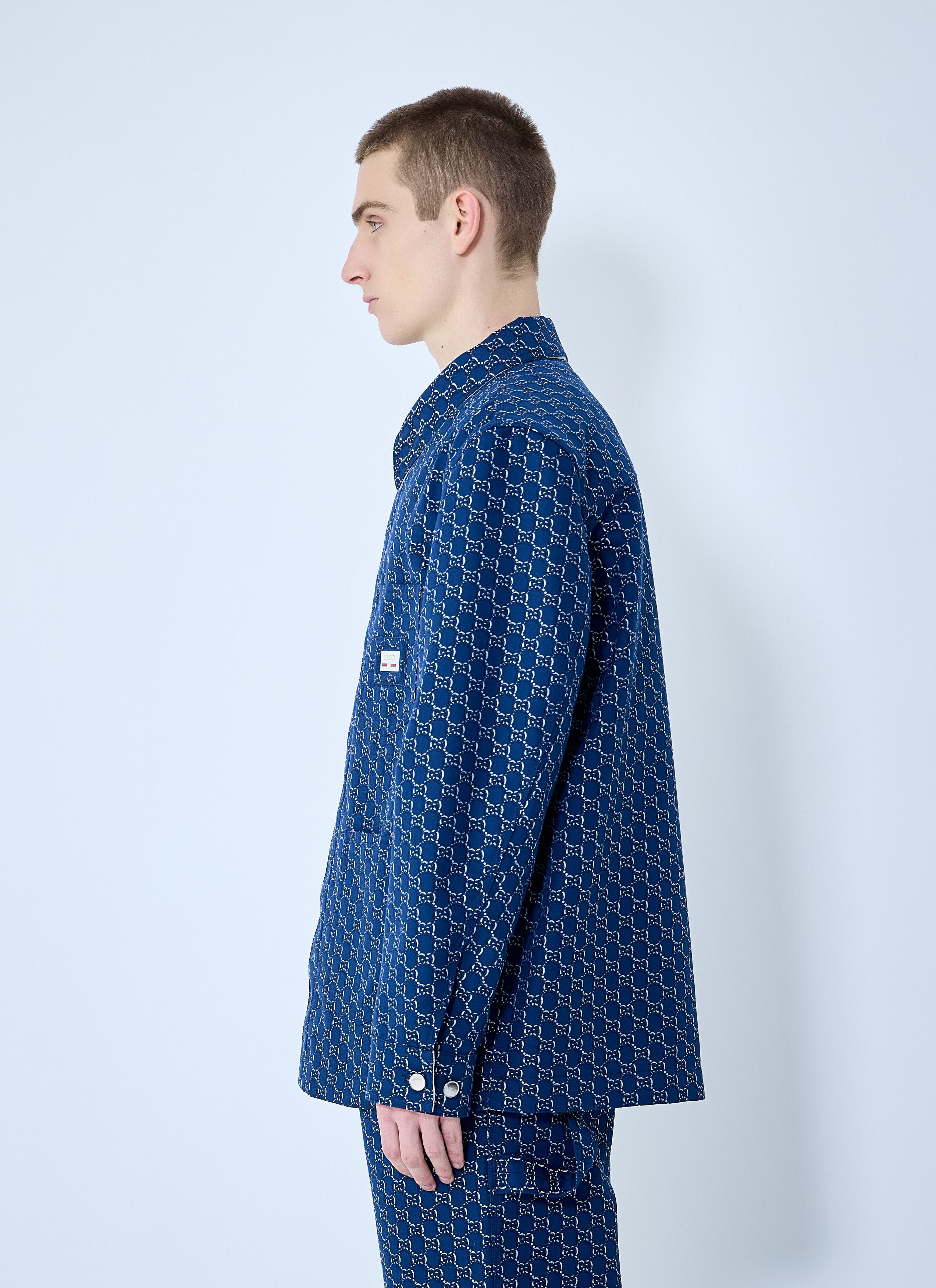 Gucci Cotton Jacquard Jacket With GG Shadow Size US L / EU 52-54 / 3 - 3 Thumbnail