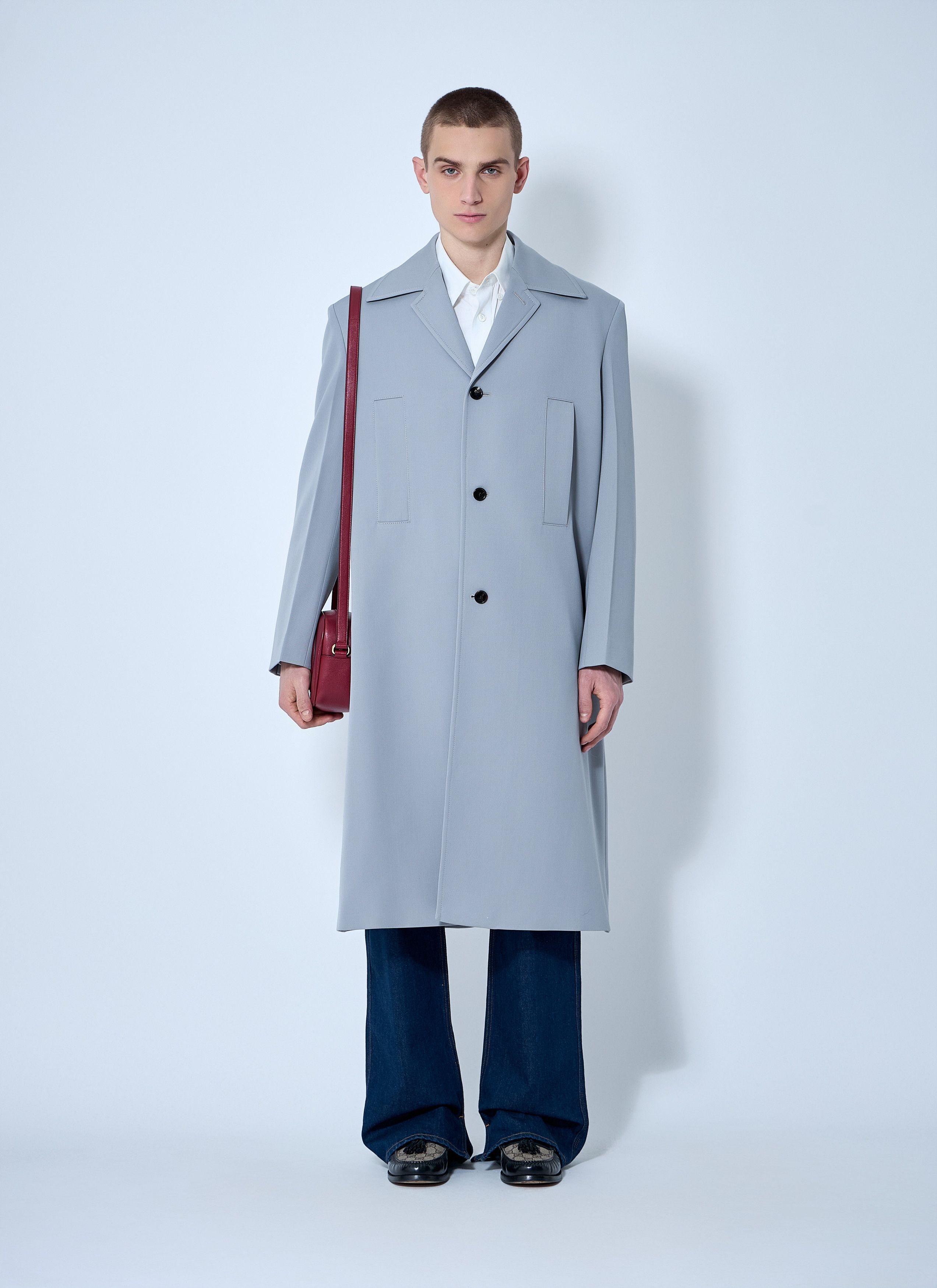 Single-Breasted Wool Coat