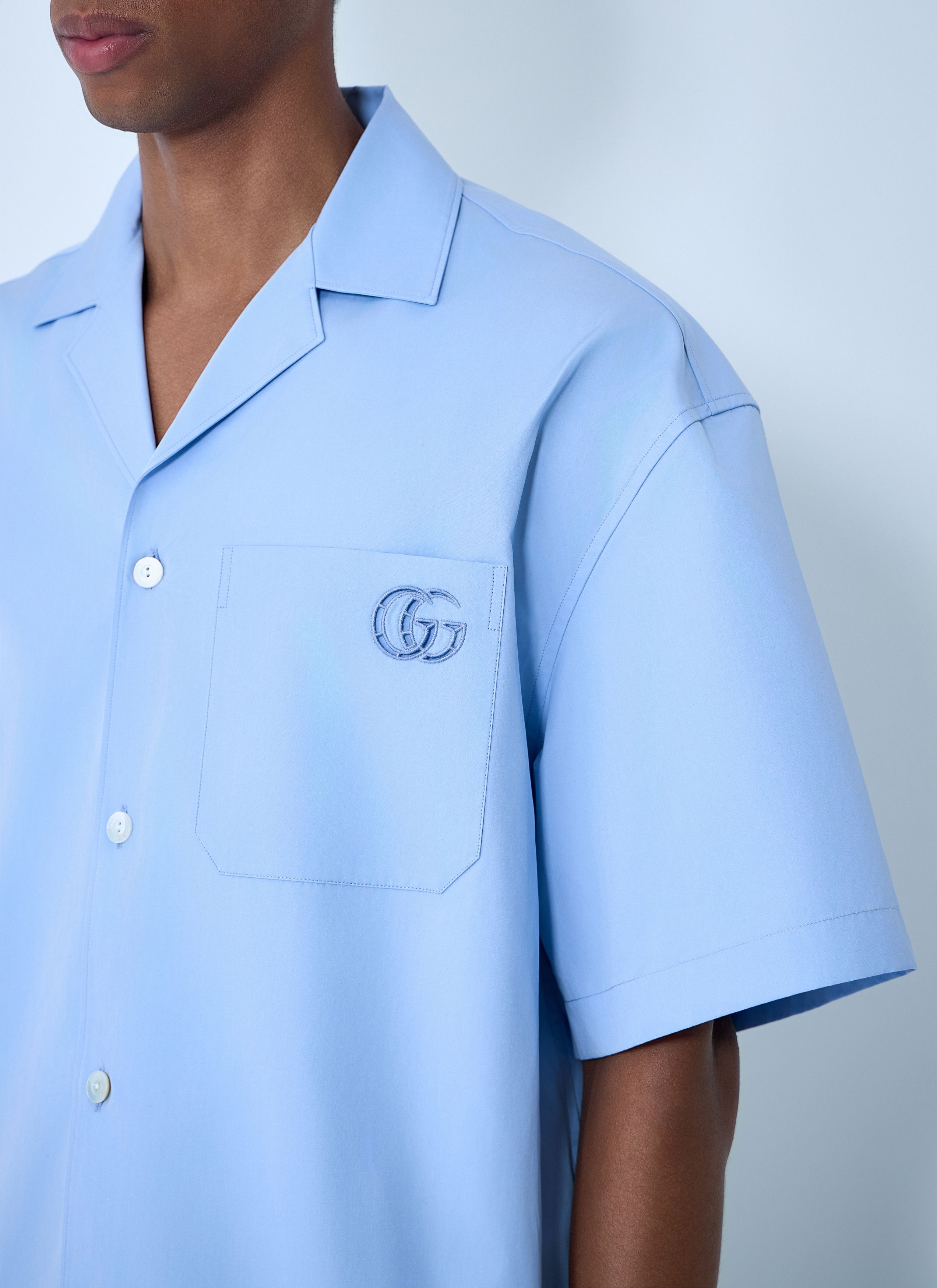 Gucci Logo Embroidery Camp Collar Shirt Size US M / EU 48-50 / 2 - 5 Thumbnail