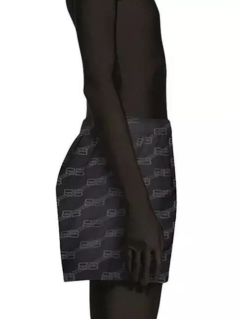 Balenciaga BB Monogram Pyjama Shorts in Black Size US 33 - 3 Thumbnail