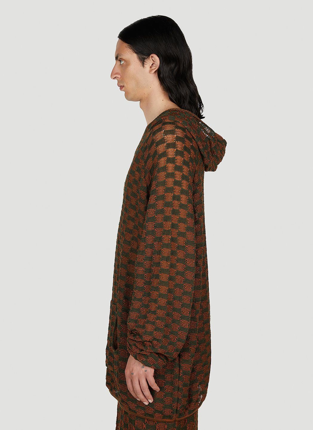 ISA BOULDER Check Knit Hooded Sweater Size US XL / EU 56 / 4 - 3 Thumbnail