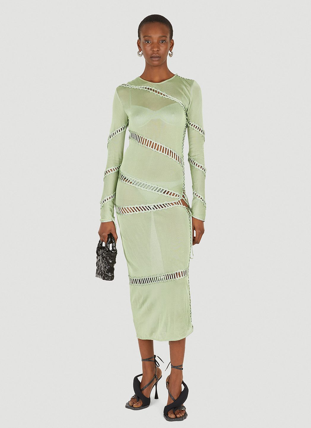ISA BOULDER Puzzle Long Sleeve Dress Size L / US 10 / IT 46 - 2 Thumbnail