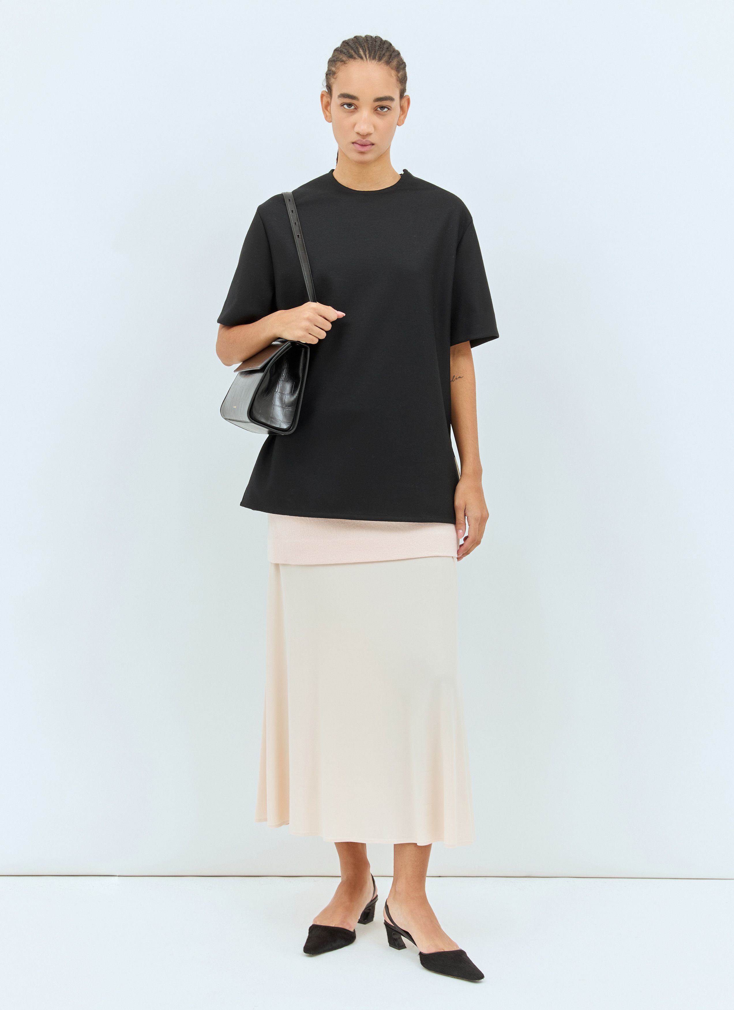 Jil Sander Layered Midi Skirt Size 27" / US 4 / IT 40 - 2 Thumbnail