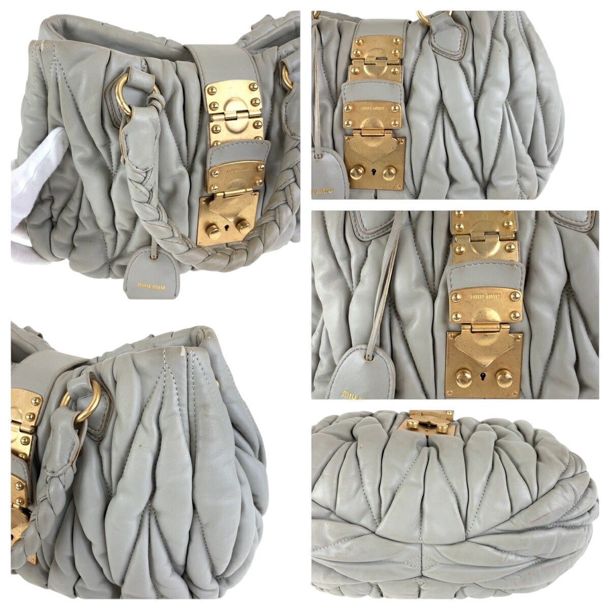 Miu Miu Miu Miu Miu Miu Matelassé Leather 2way Bag Leather Shoulder Bag Size ONE SIZE - 6 Thumbnail