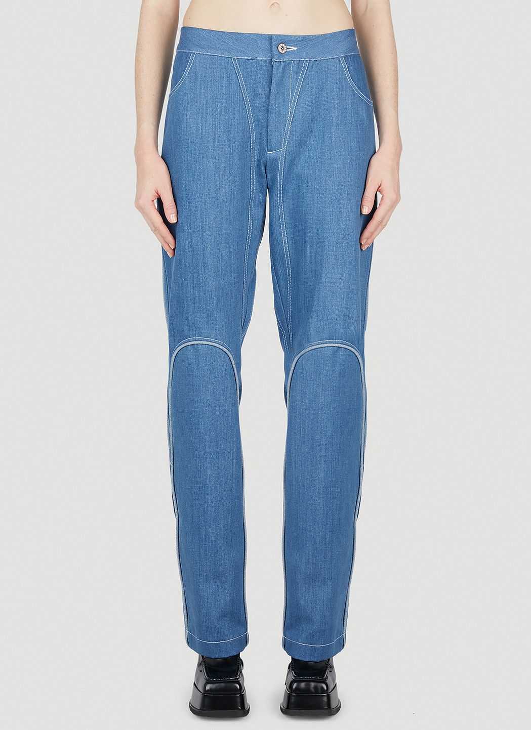 Mainline:RUS/Fr.CA/DE Contrast Piping Jeans Size US 28 / EU 44 - 7 Thumbnail