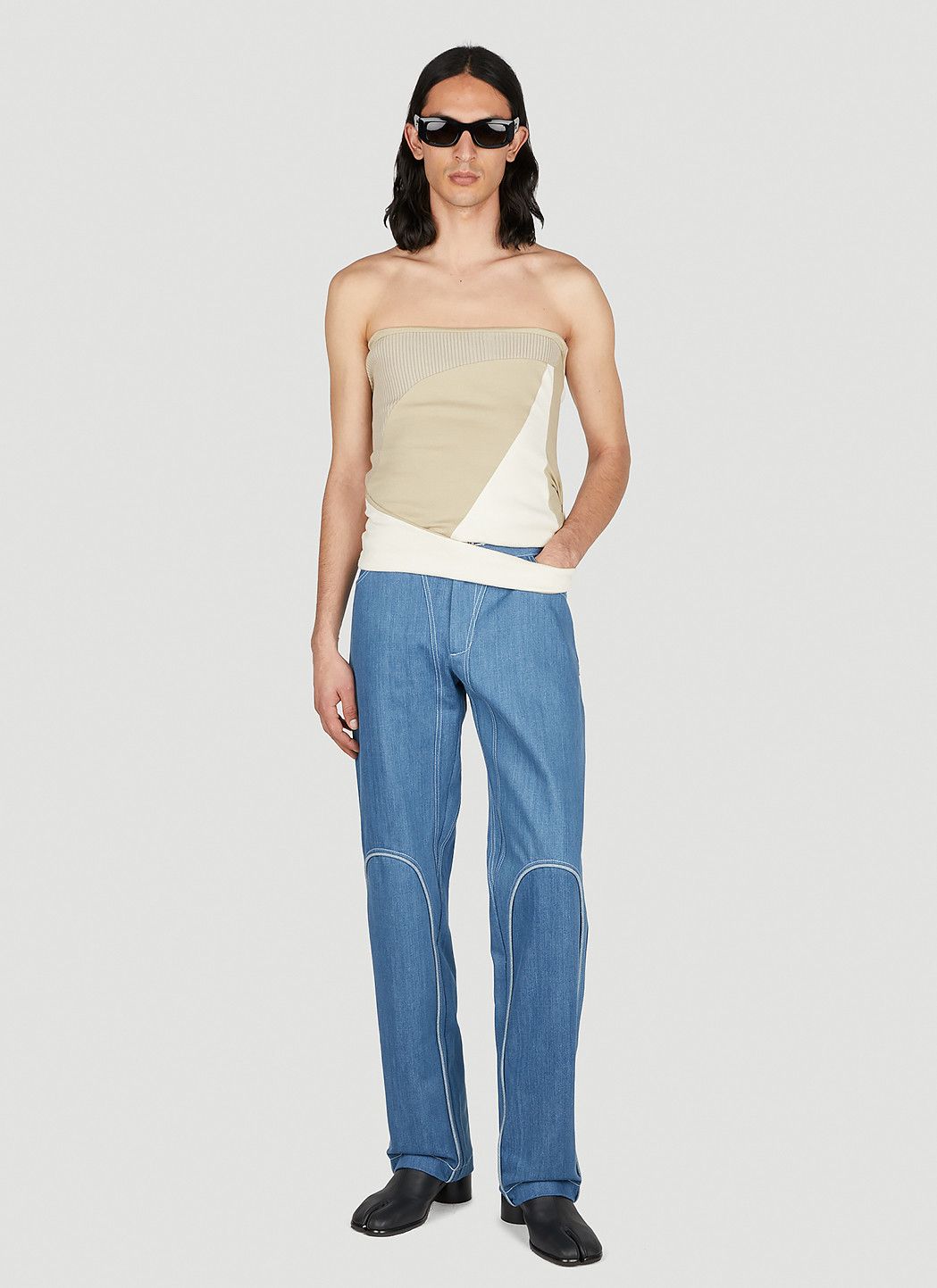 Mainline:RUS/Fr.CA/DE Contrast Piping Jeans Size US 28 / EU 44 - 2 Thumbnail