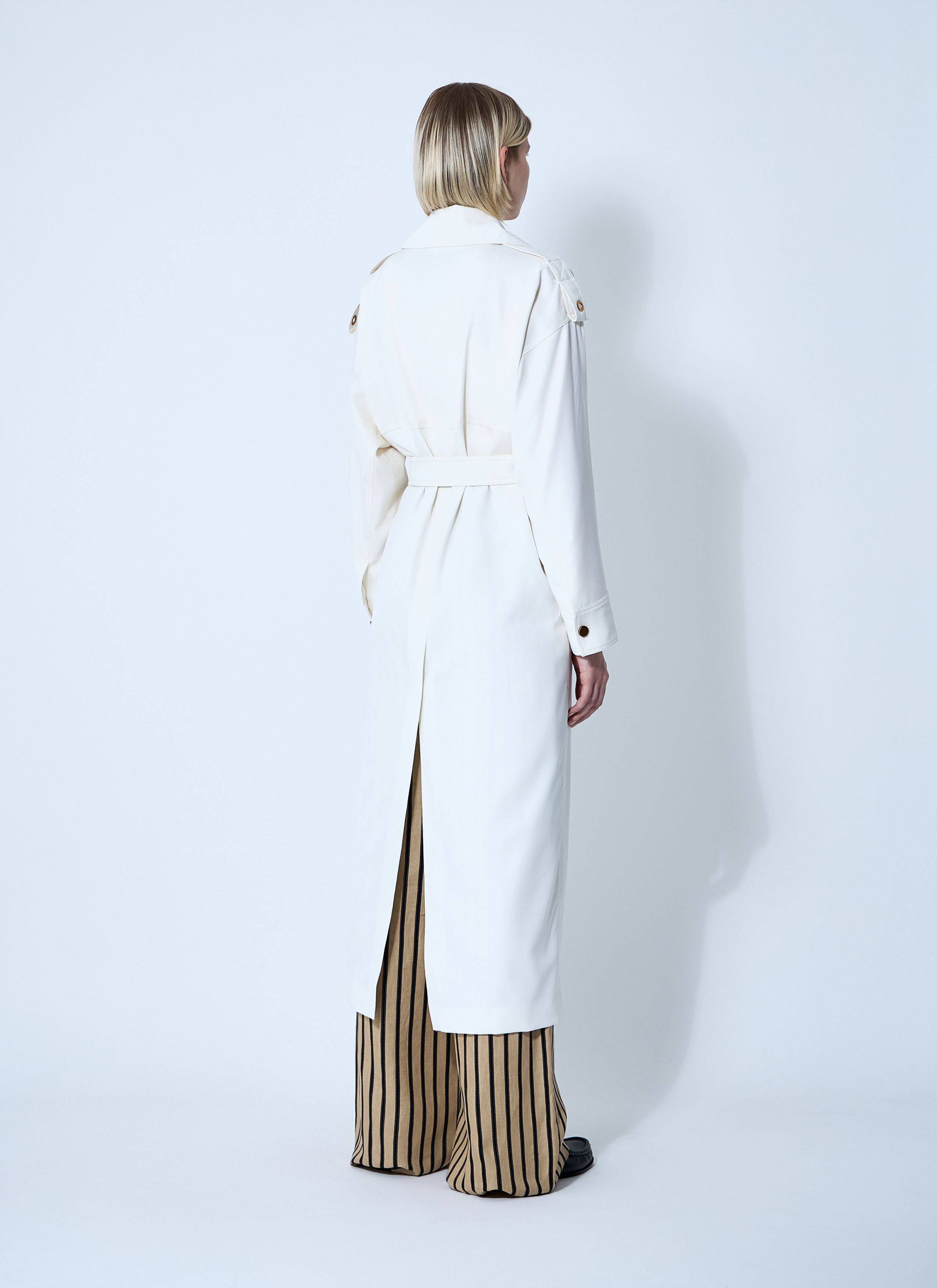 Max Mara Water-Repellent Garbardine Trench Coach Size M / US 6-8 / IT 42-44 - 4 Thumbnail