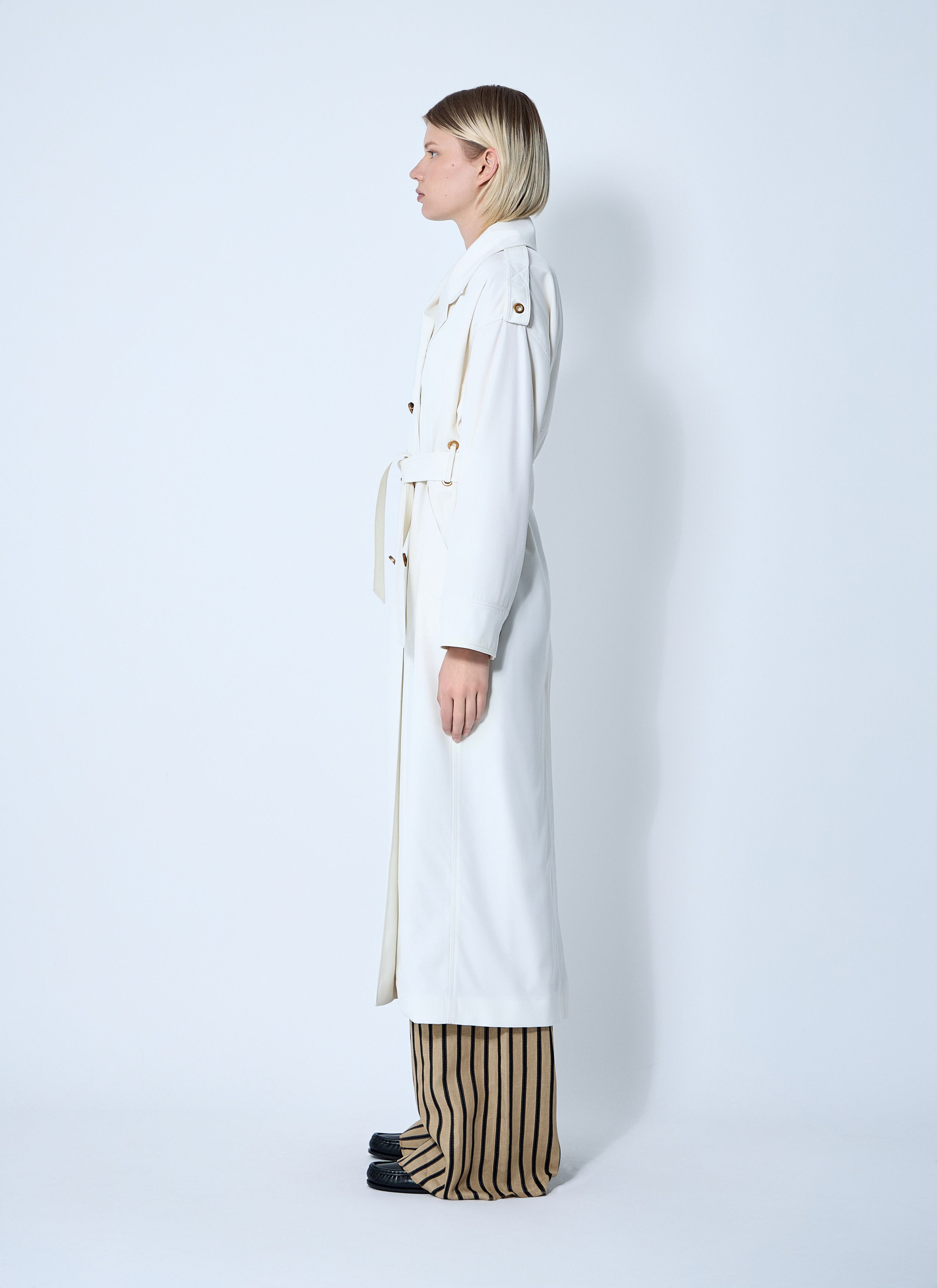 Max Mara Water-Repellent Garbardine Trench Coach Size M / US 6-8 / IT 42-44 - 3 Thumbnail