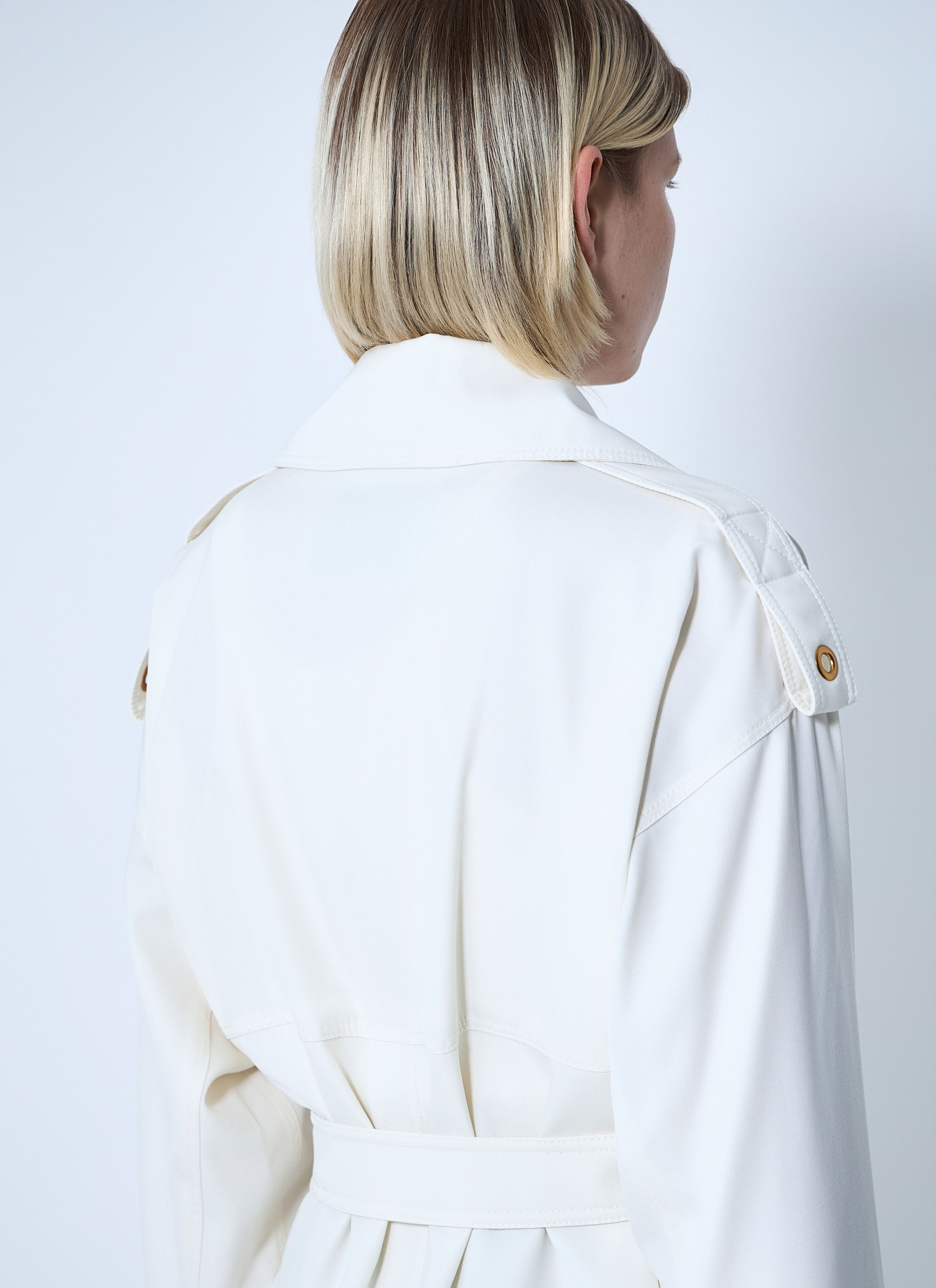 Max Mara Water-Repellent Garbardine Trench Coach Size M / US 6-8 / IT 42-44 - 6 Thumbnail