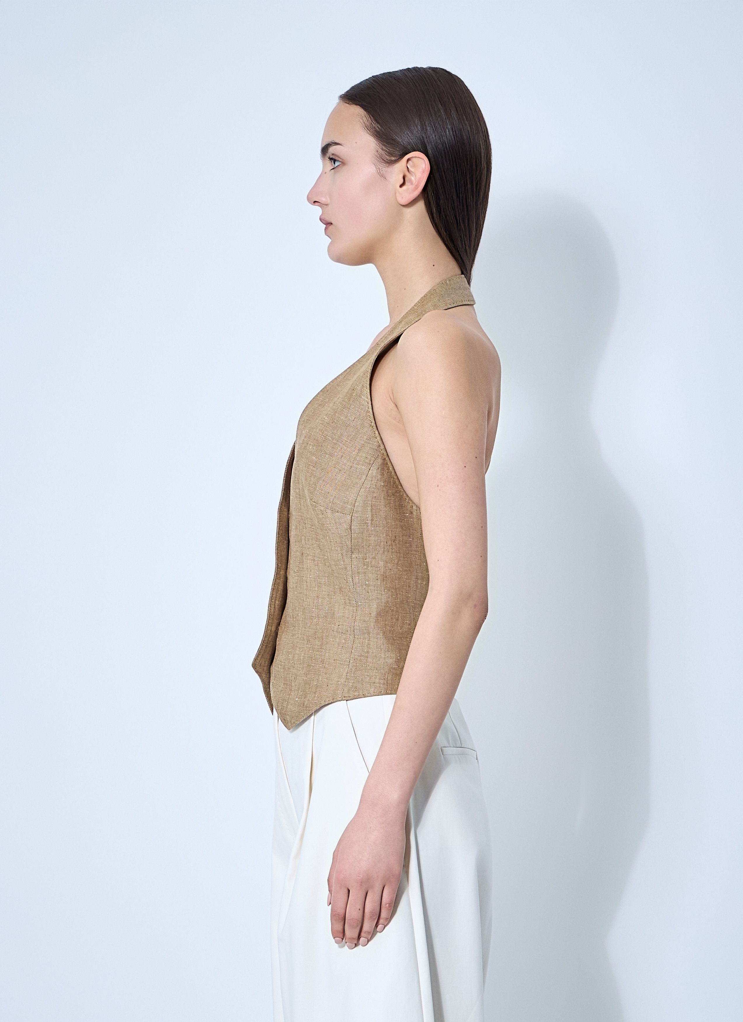 Max Mara Sauro Halterneck Waistcoat Size M / US 6-8 / IT 42-44 - 3 Thumbnail