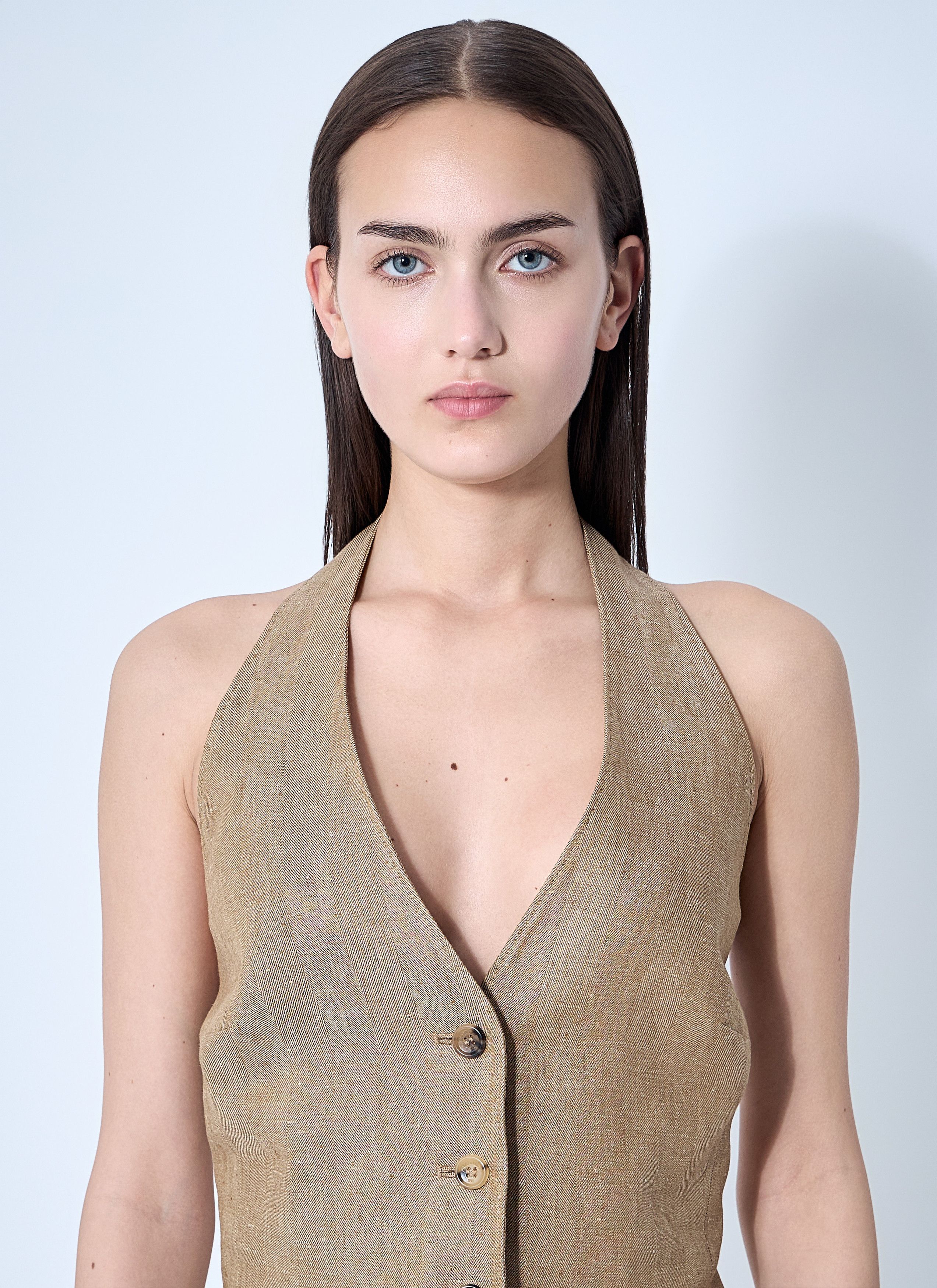 Max Mara Sauro Halterneck Waistcoat Size M / US 6-8 / IT 42-44 - 5 Thumbnail