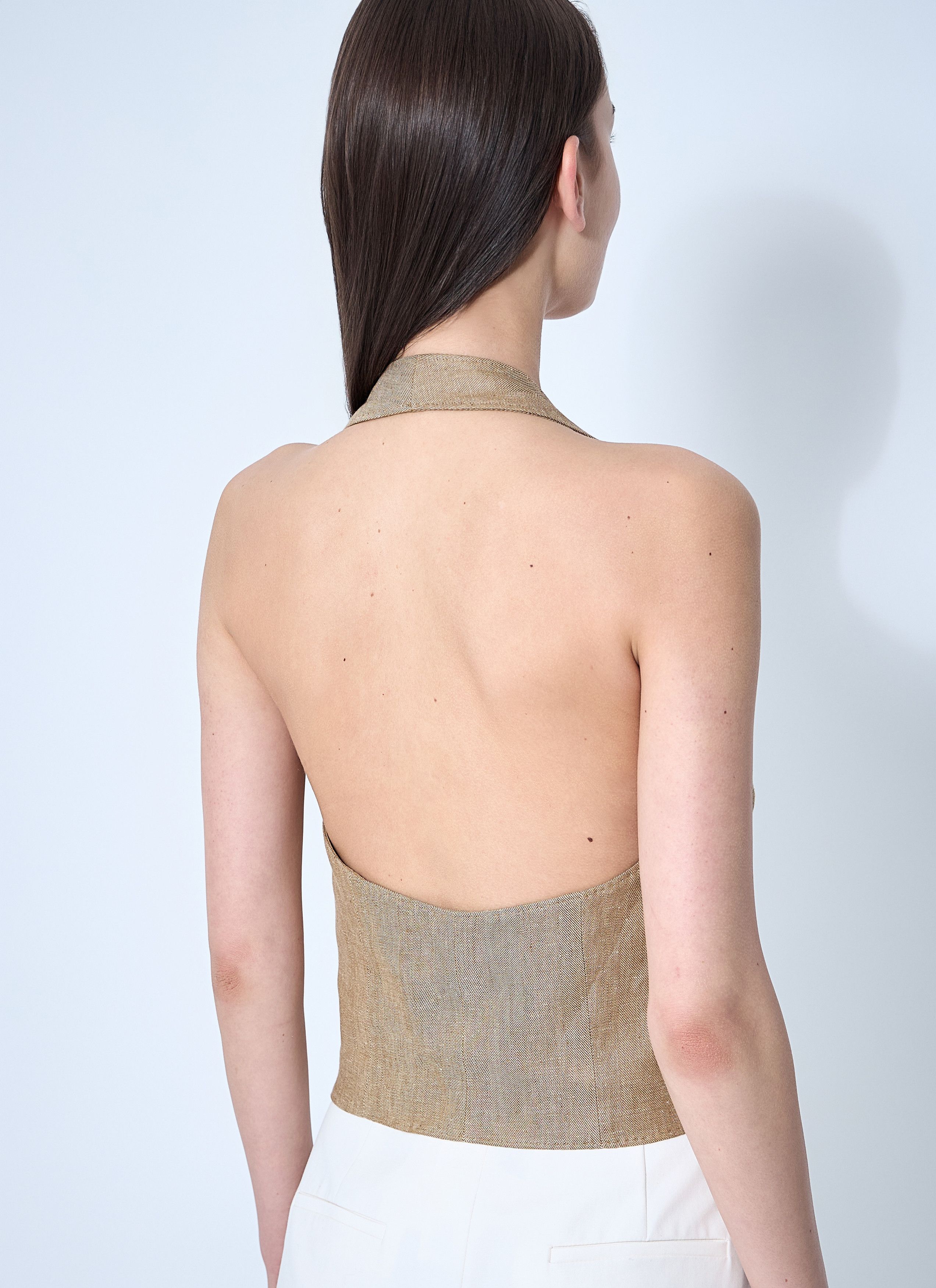 Max Mara Sauro Halterneck Waistcoat Size M / US 6-8 / IT 42-44 - 6 Thumbnail
