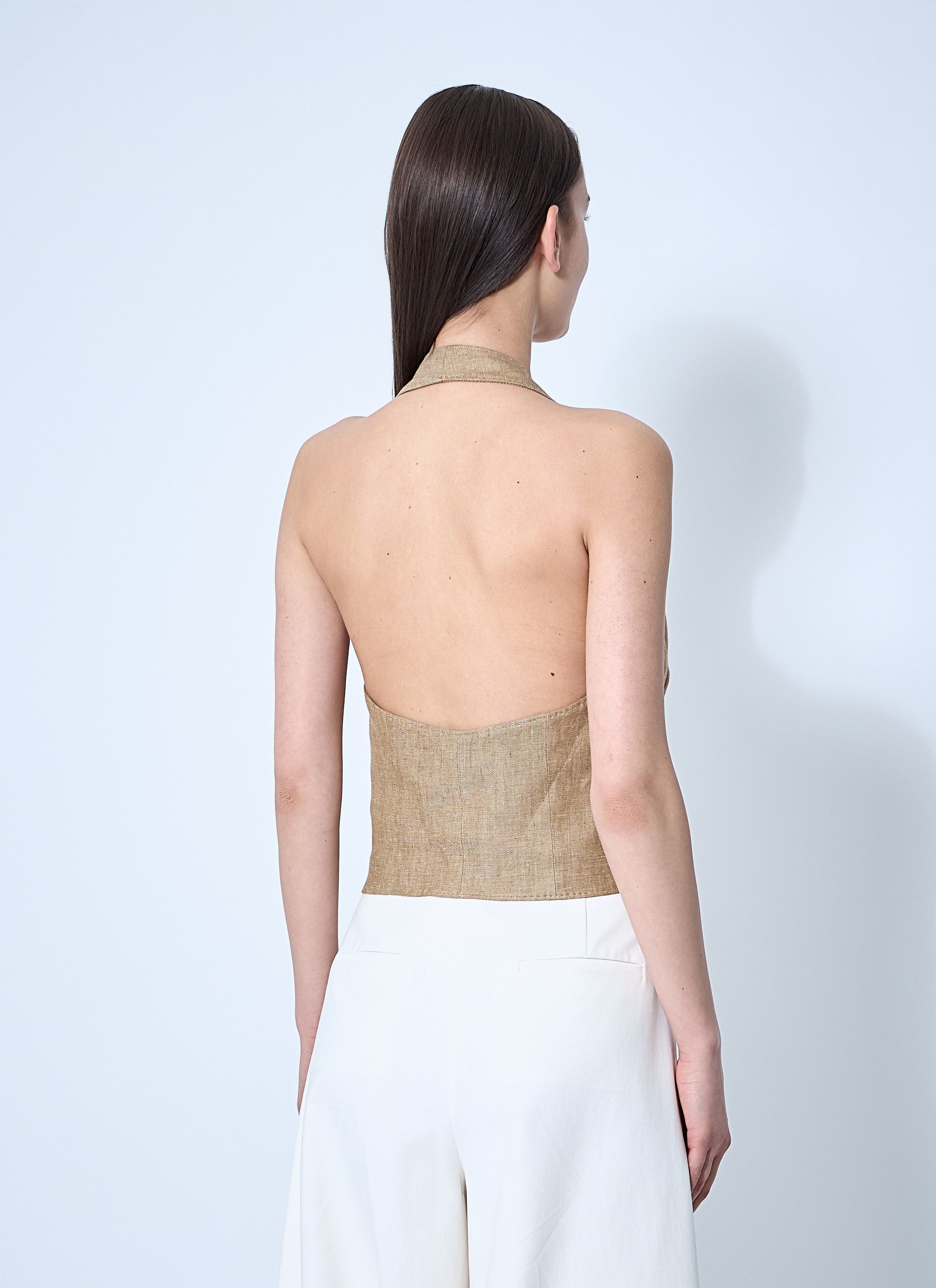 Max Mara Sauro Halterneck Waistcoat Size M / US 6-8 / IT 42-44 - 4 Thumbnail