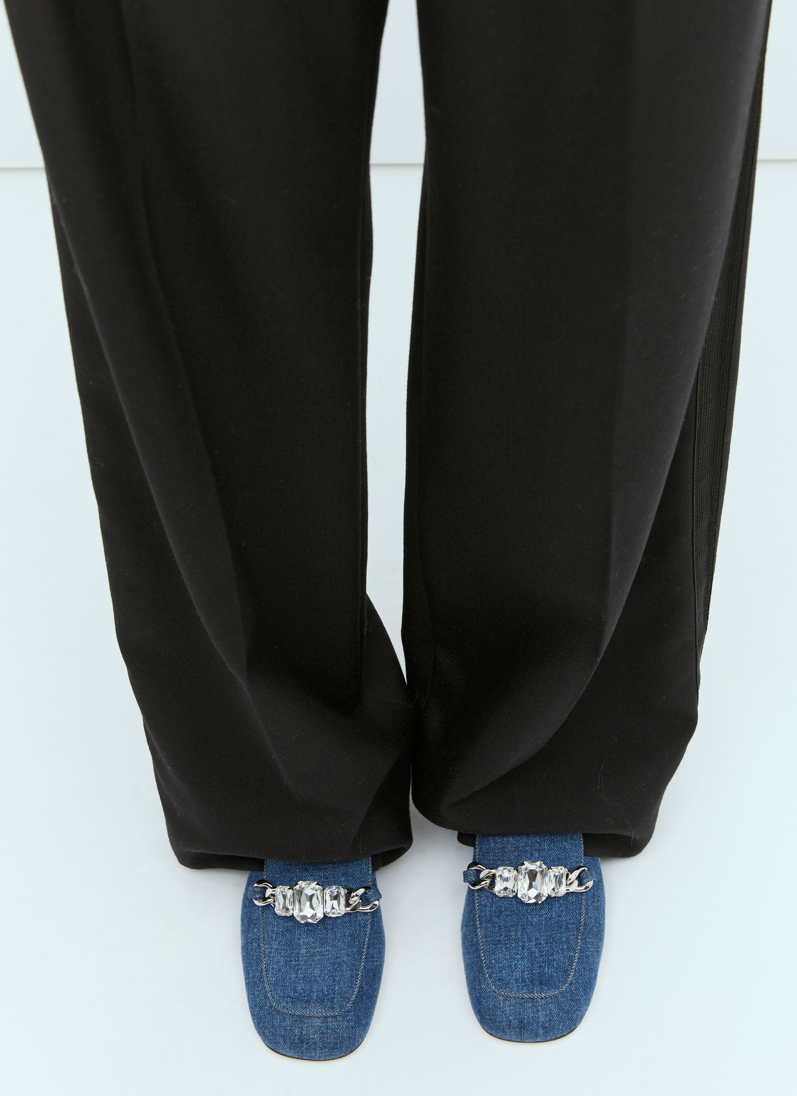 Miu Miu Crystal Embellished Denim Pumps Size US 9 / IT 39 - 4 Thumbnail