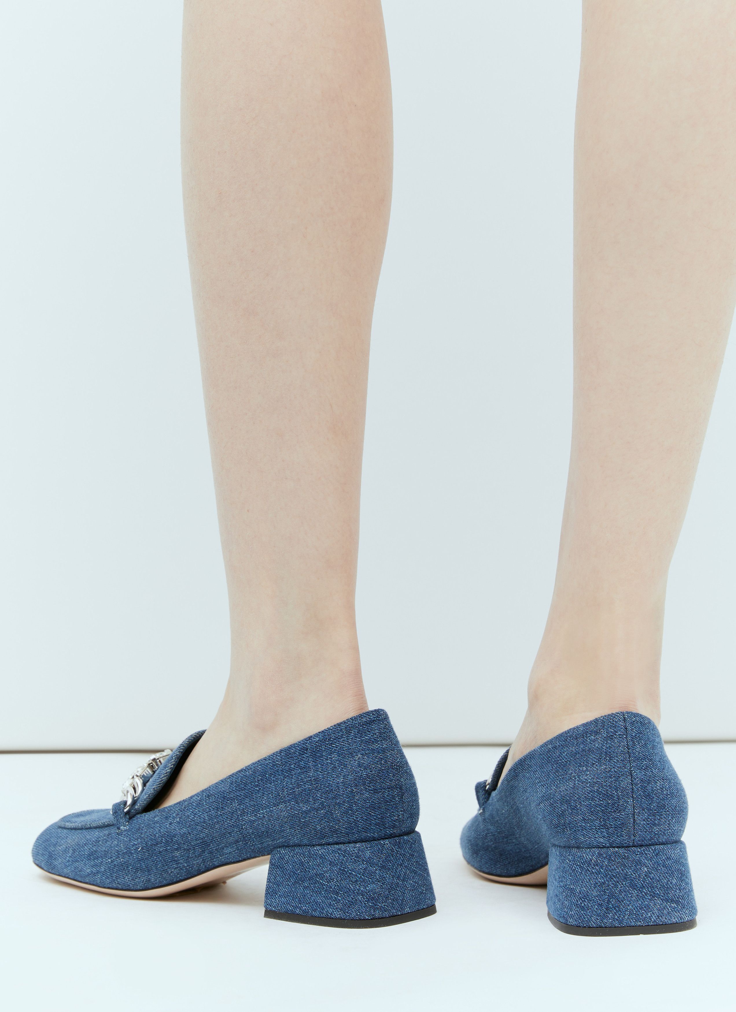 Miu Miu Crystal Embellished Denim Pumps Size US 9 / IT 39 - 6 Thumbnail