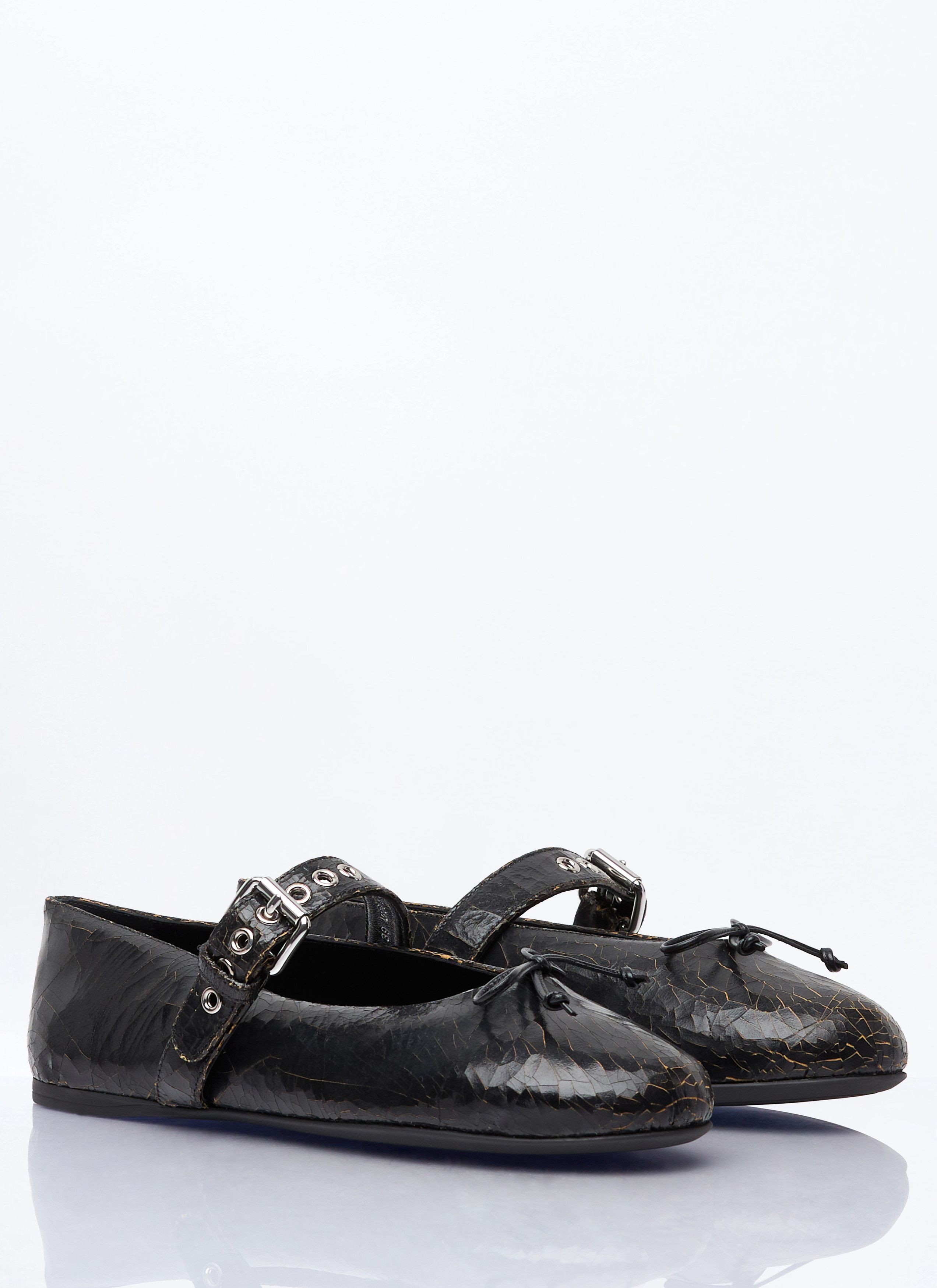 Miu Miu Crackled Leather Ballerina Shoes Size US 6 / IT 36 - 3 Thumbnail