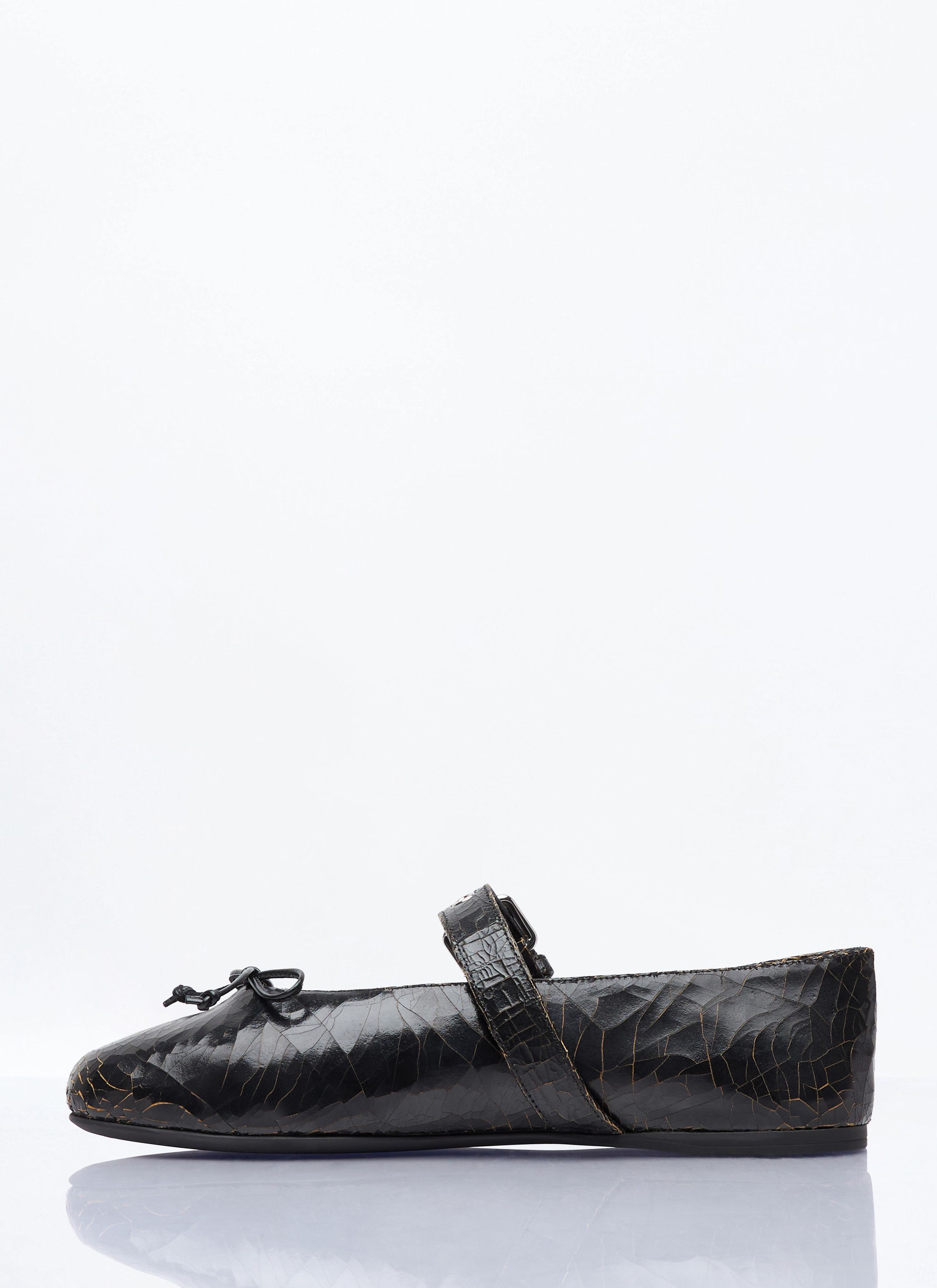 Miu Miu Crackled Leather Ballerina Shoes Size US 6 / IT 36 - 4 Thumbnail
