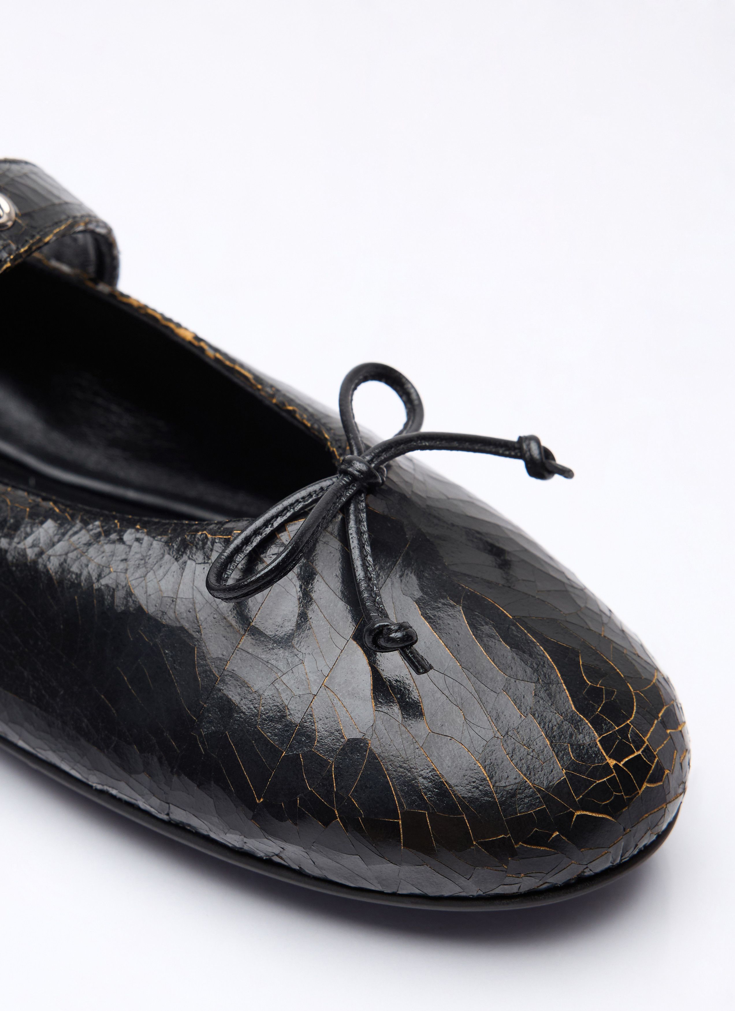 Miu Miu Crackled Leather Ballerina Shoes Size US 8 / IT 38 - 2 Thumbnail