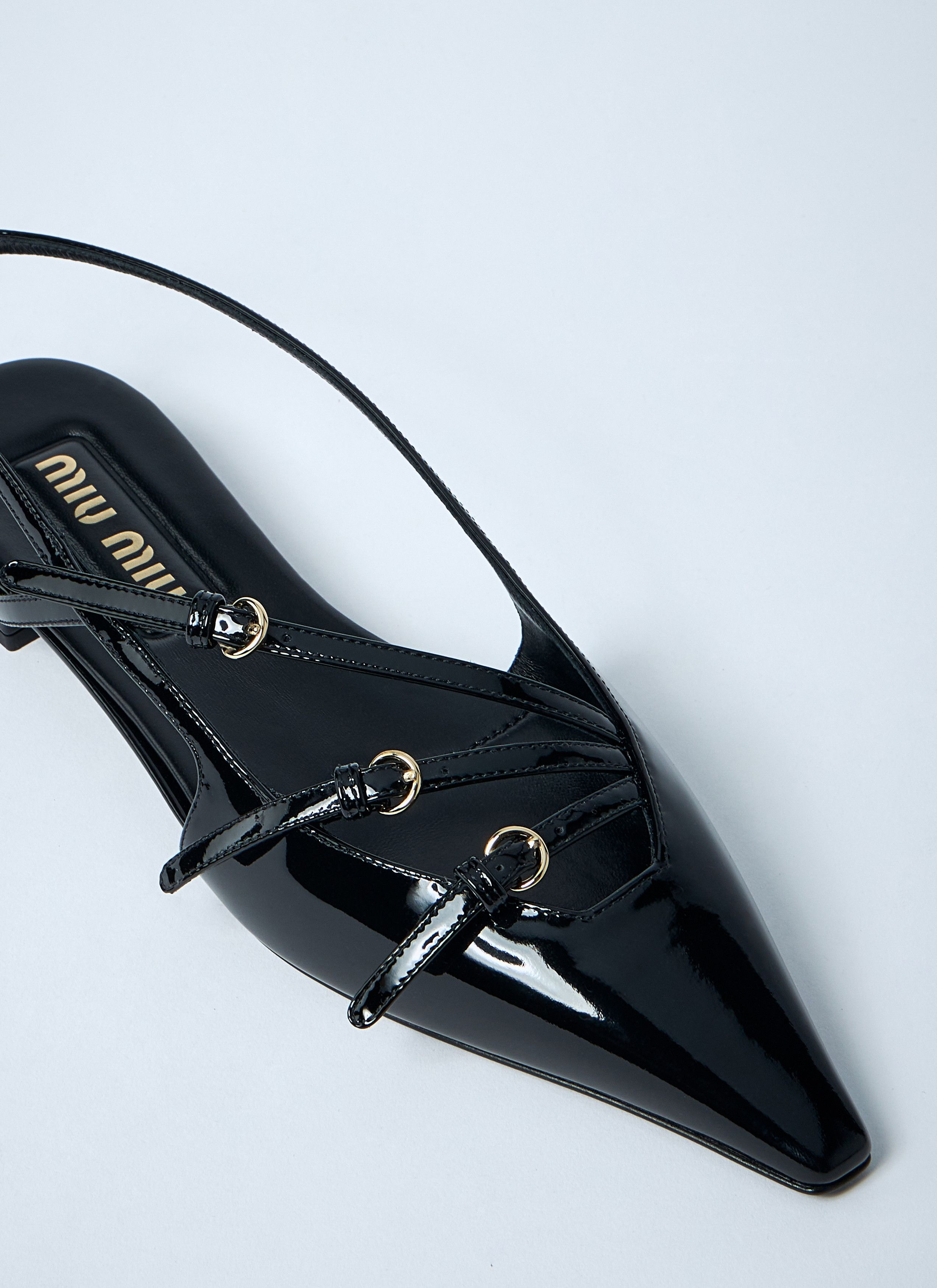 Miu Miu Patent Leather Slingback Ballerina Flats Size US 7 / IT 37 - 3 Thumbnail